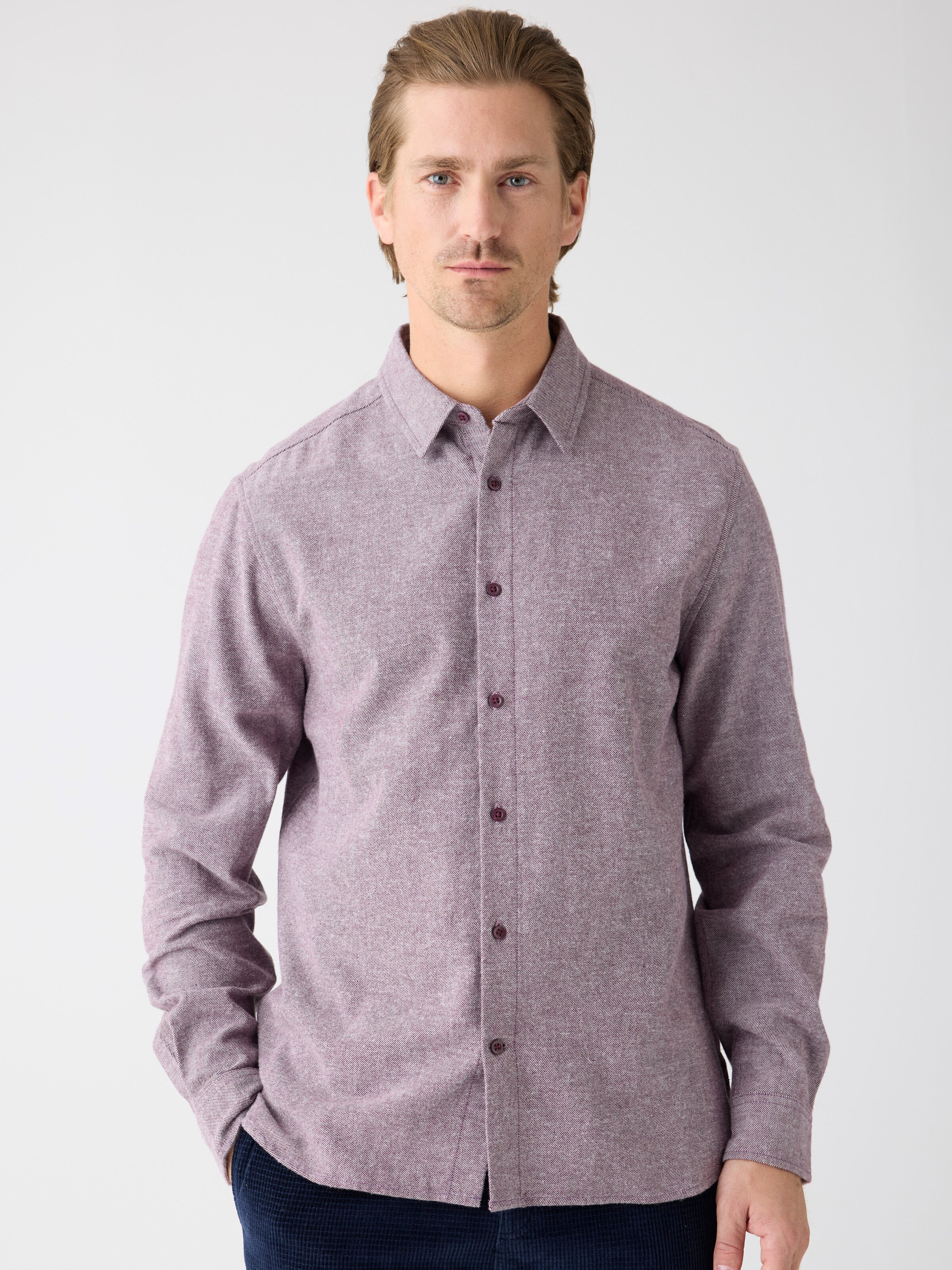 Dune regular flannel shirt - Fig - Image 2