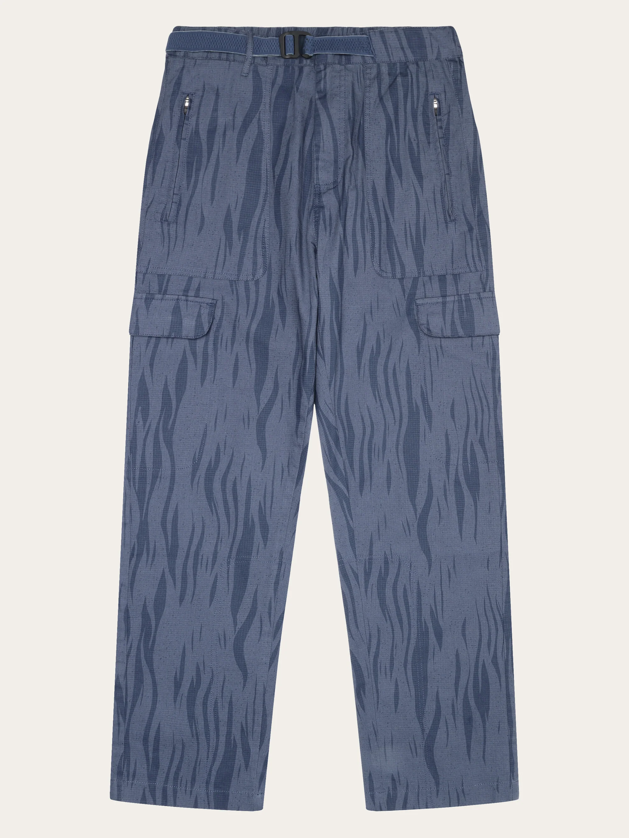 FLINT ripstop Northern Lights twill belt cargo pants - GOTS/Vegan - Blue