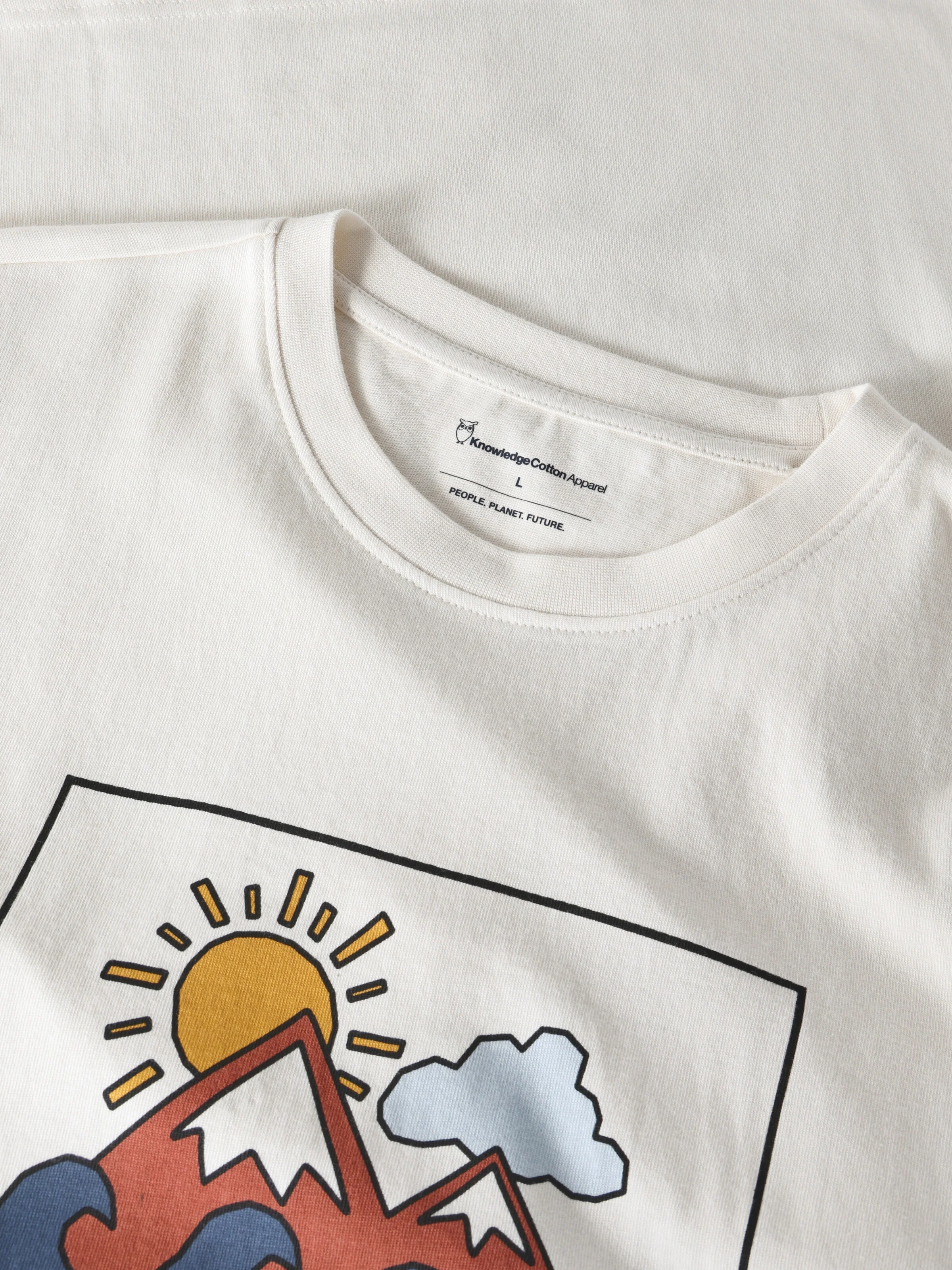Front print t-shirt - Egret - Image 2