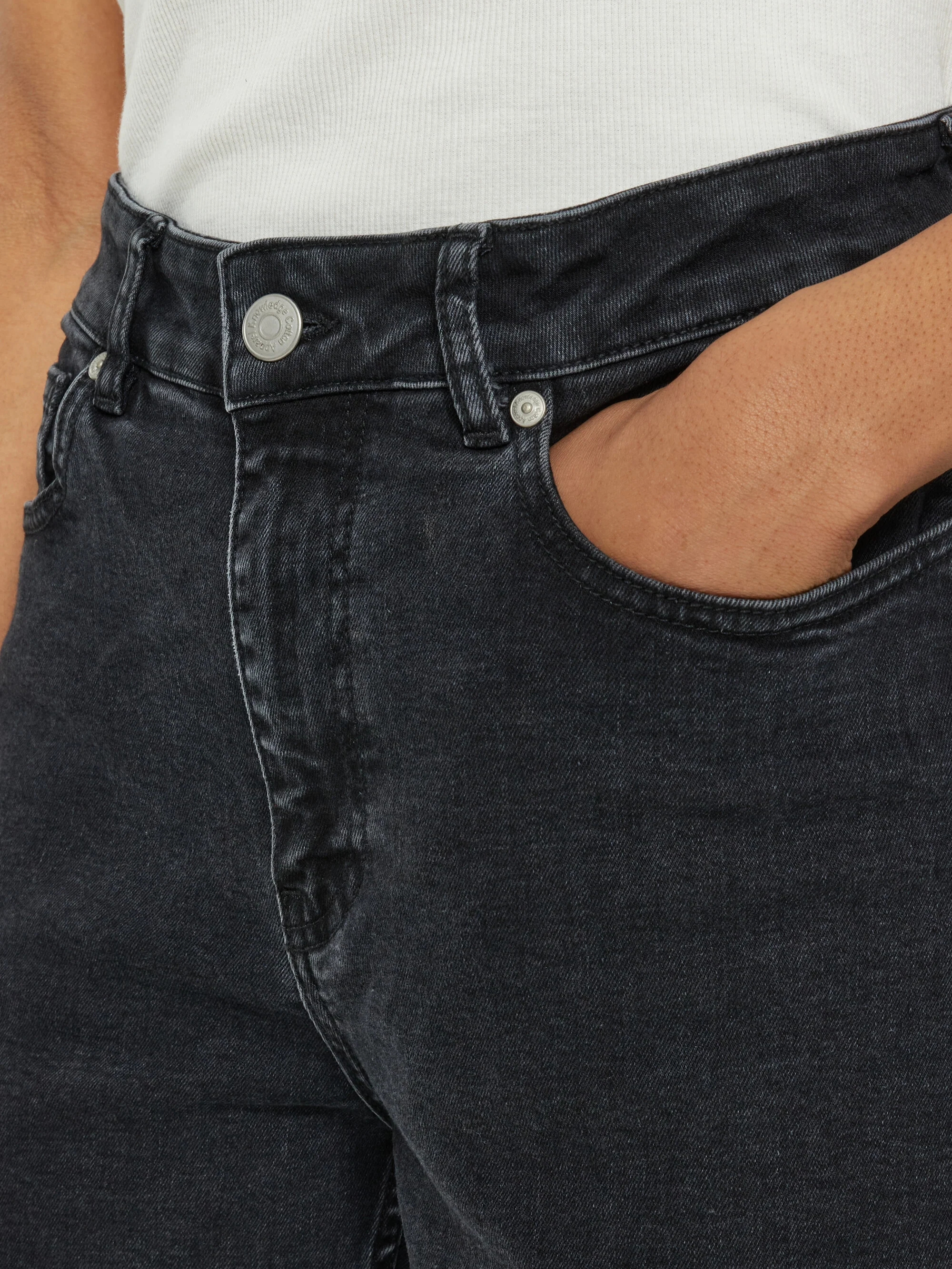 GALE straight mid-rise rinse black 5-pocket jeans - Rinse black - Image 5