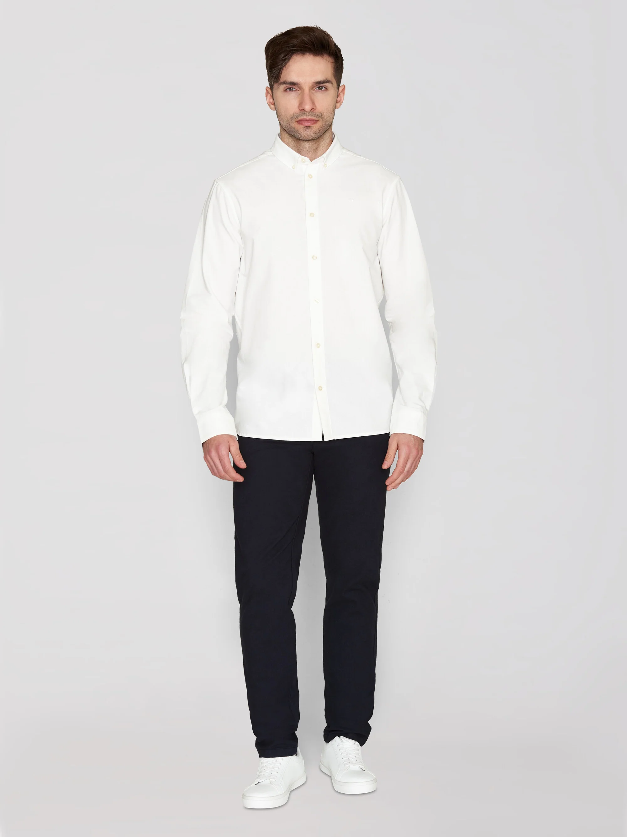 Harald Small Owl Oxford Regular Fit Shirt - GOTS/Vegan - Bright White - Image 4