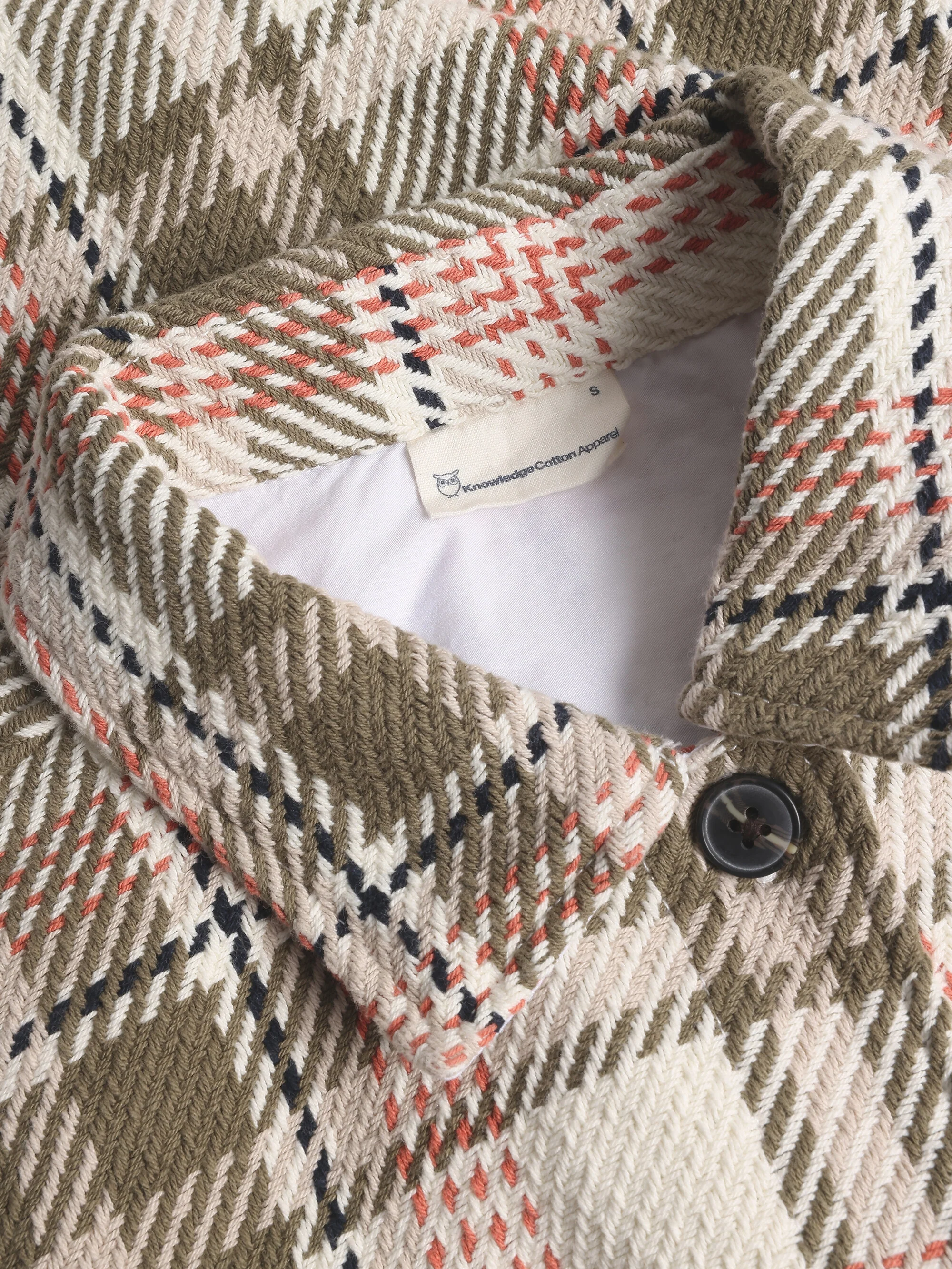 Heavy flannel checked overshirt - GOTS/Vegan - Creme check - Image 2