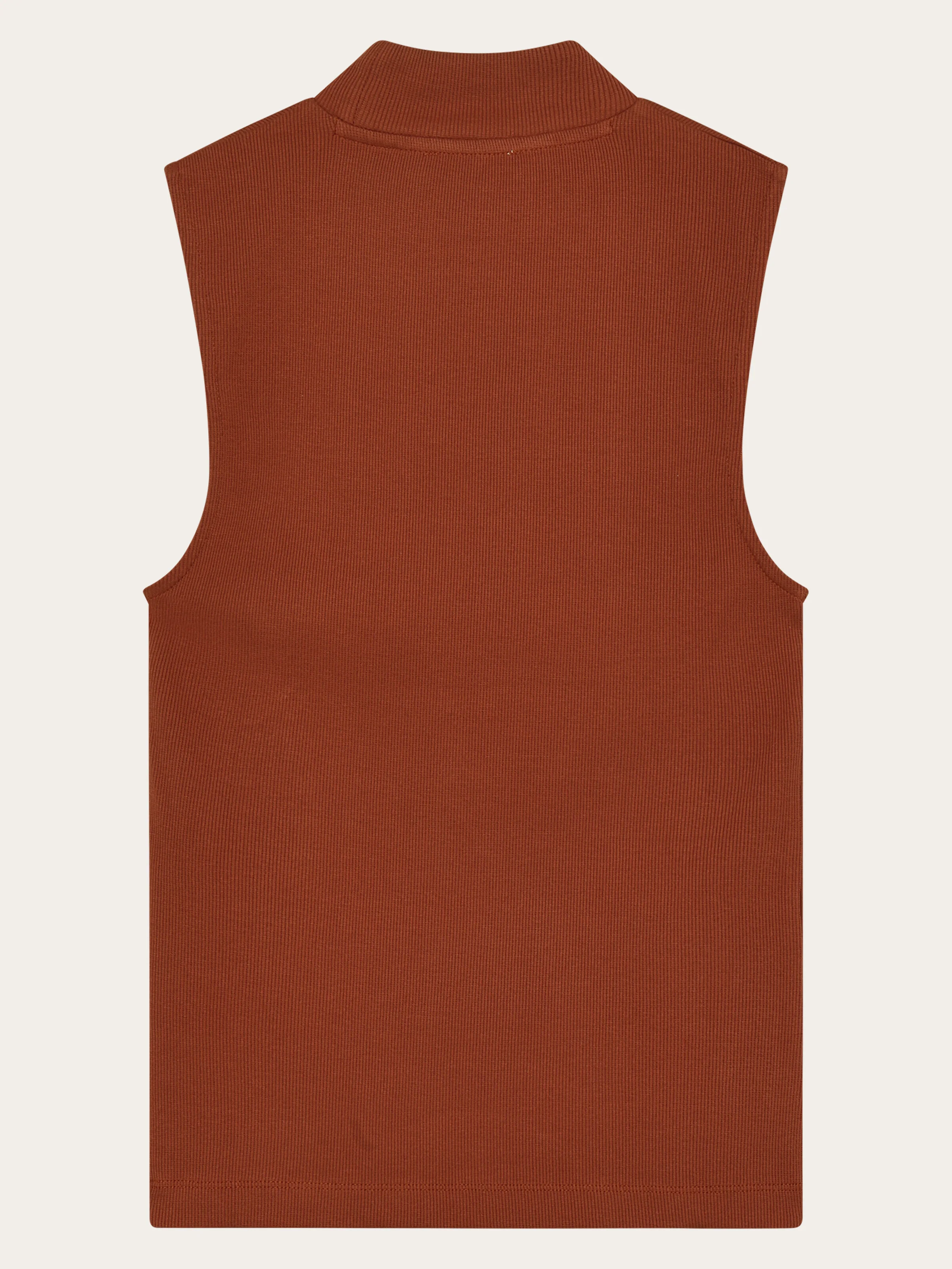 High neck rib top - Burnt Brick - Image 4