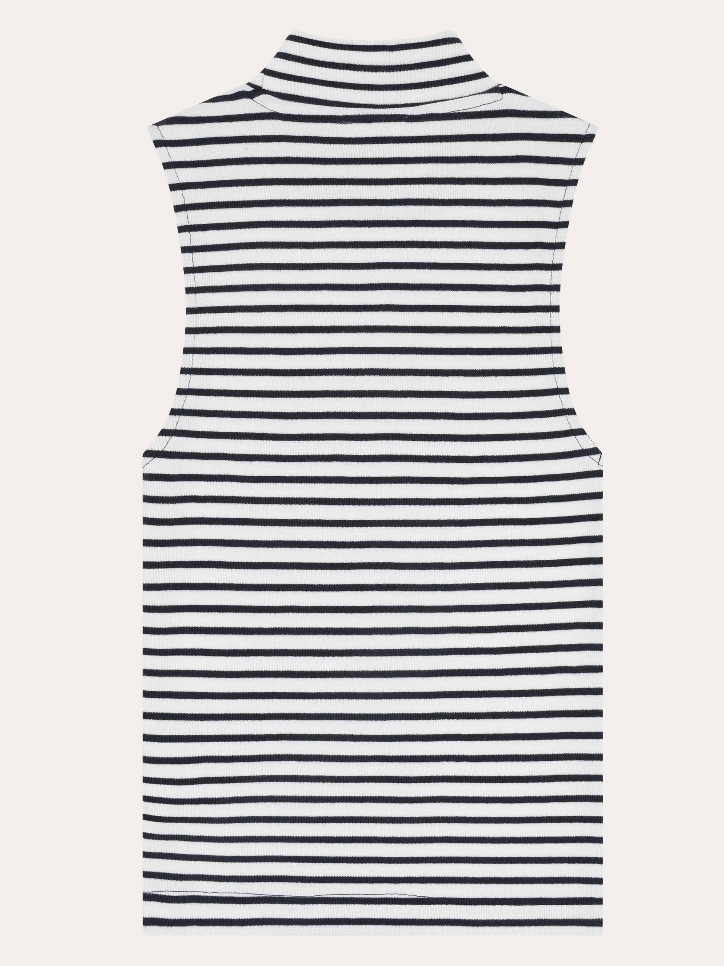 High neck rib top - Navy - Image 3
