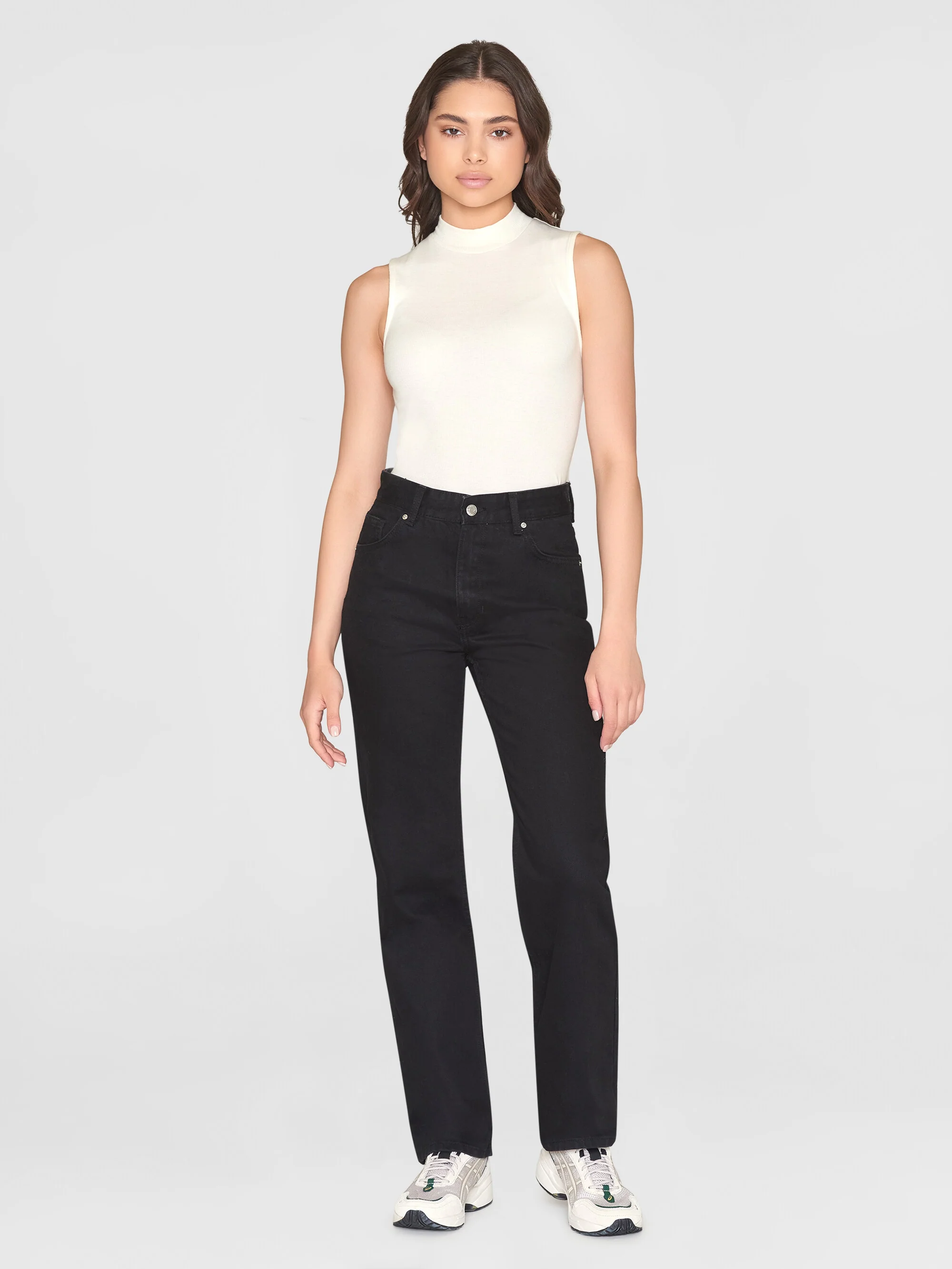 High neck rib top - Star White - Image 4