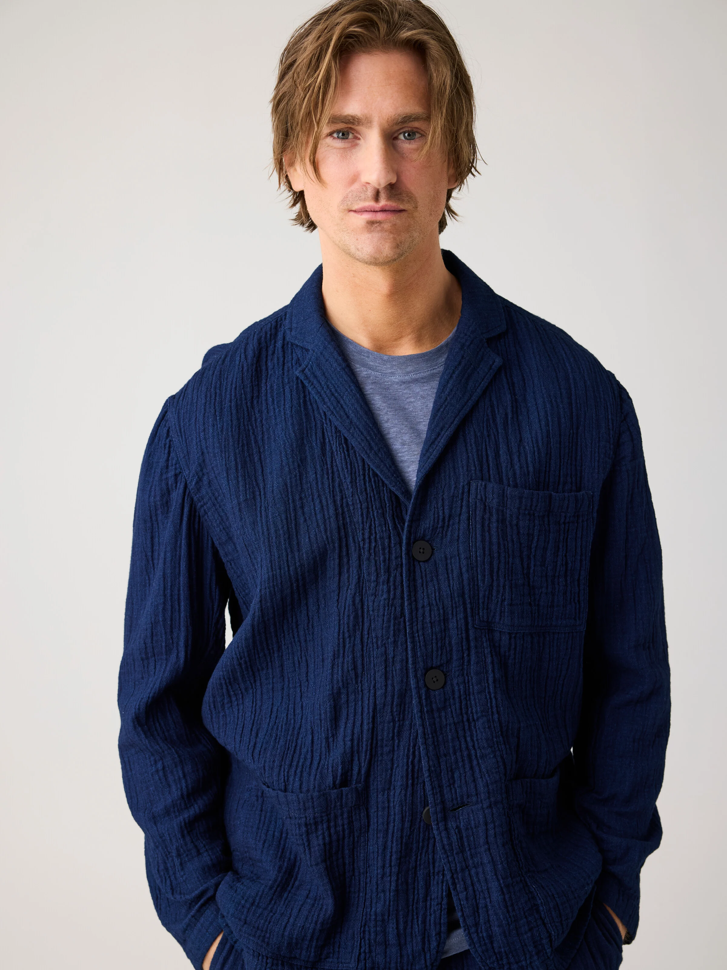 Indigo dobby blazer - Indigo - Image 2