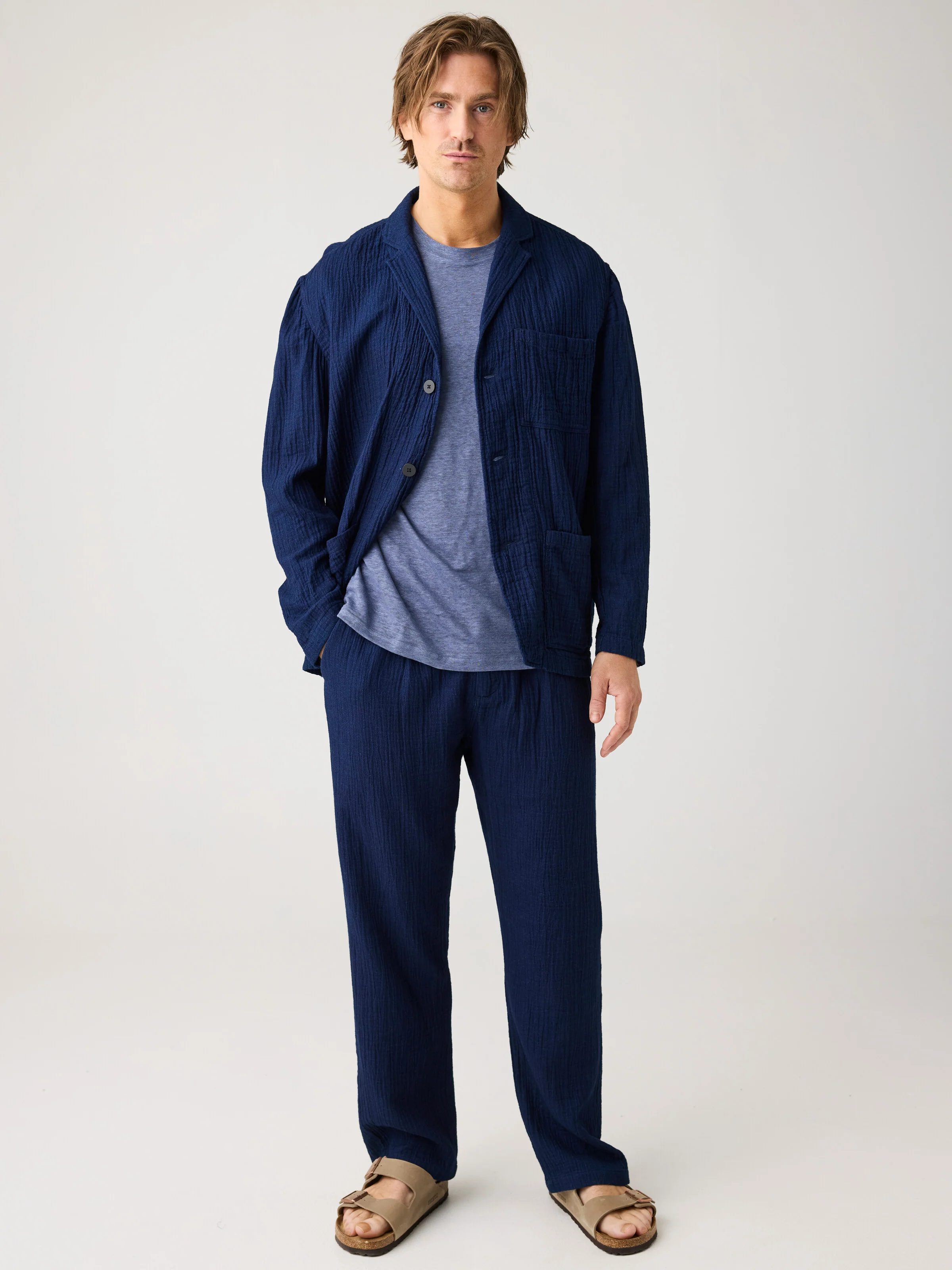 Indigo dobby blazer - Indigo - Image 3