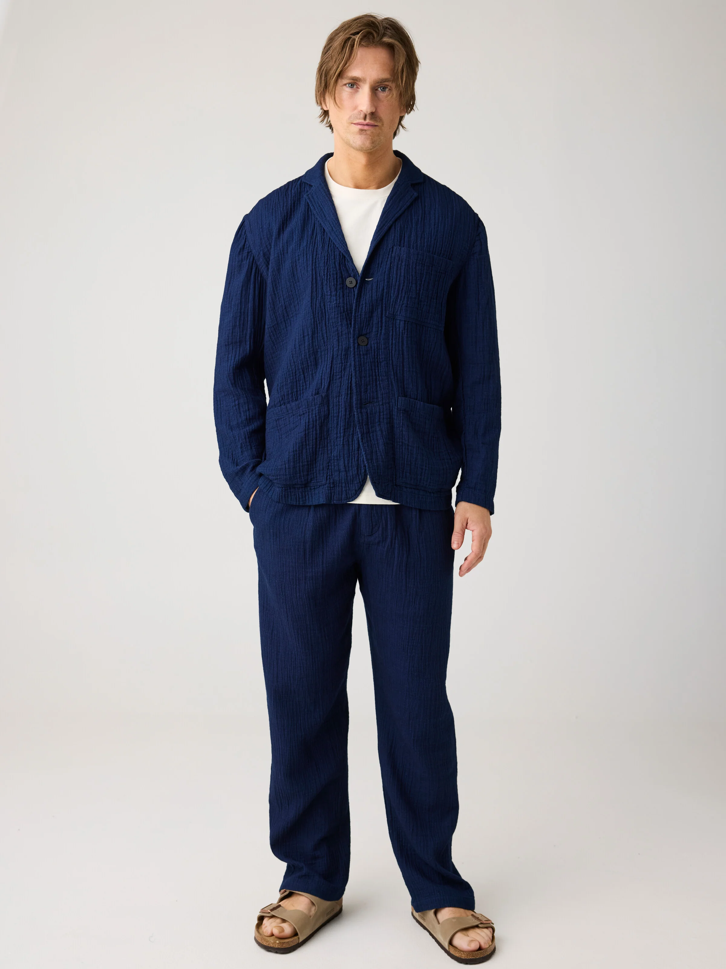 Indigo dobby blazer - Indigo - Image 4