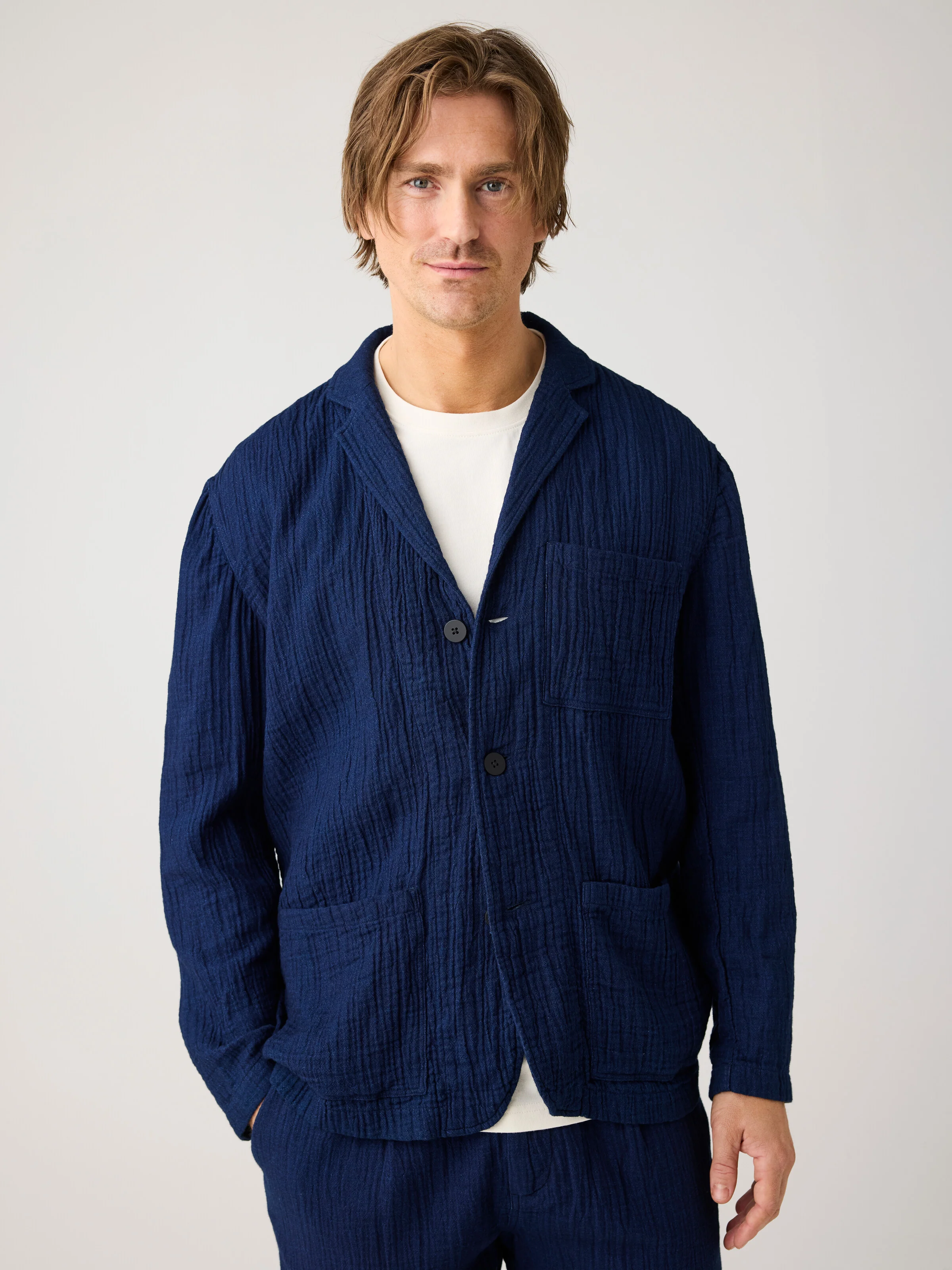 Indigo dobby blazer - Indigo - Image 6
