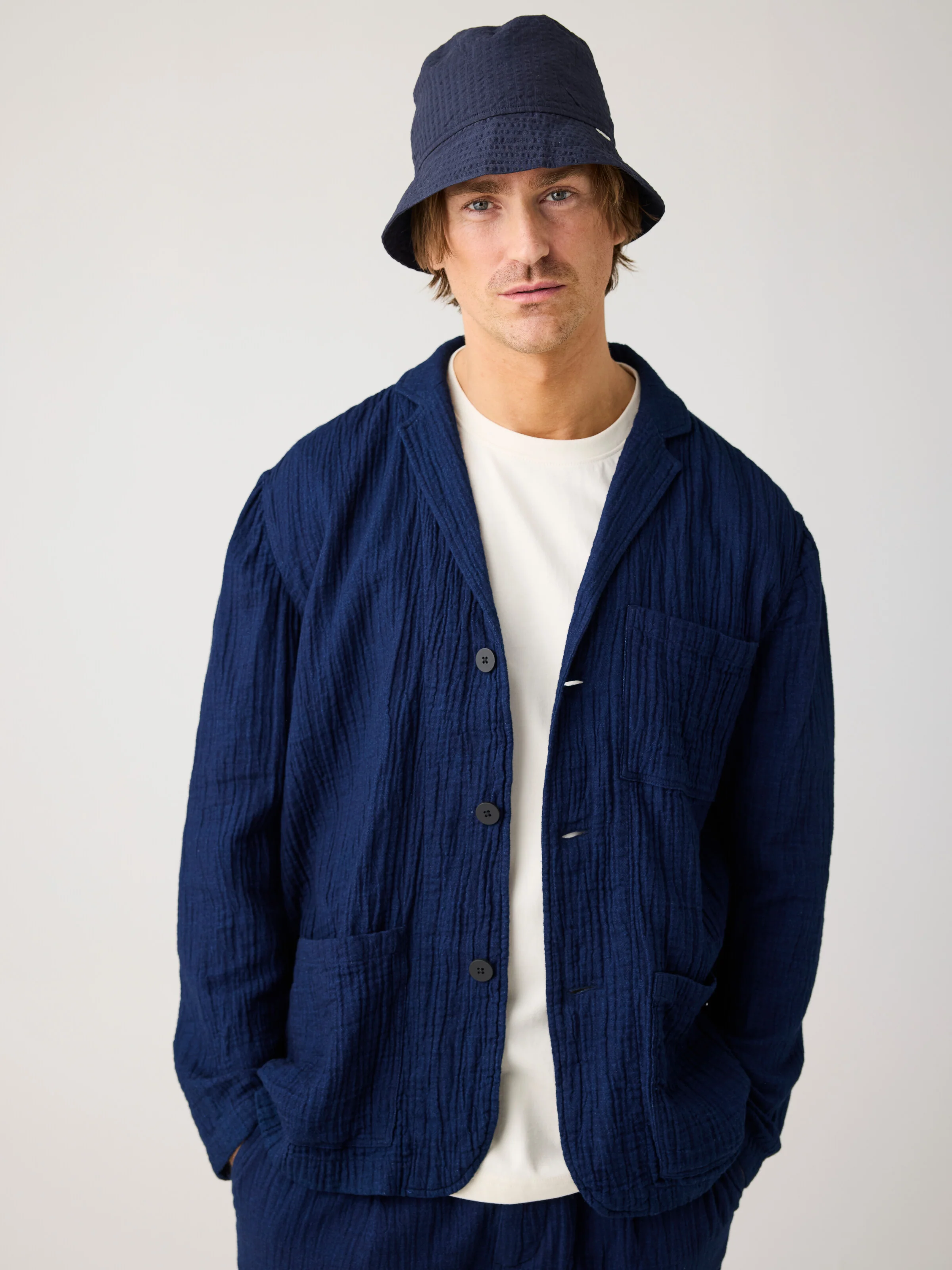 Indigo dobby blazer - Indigo - Image 7