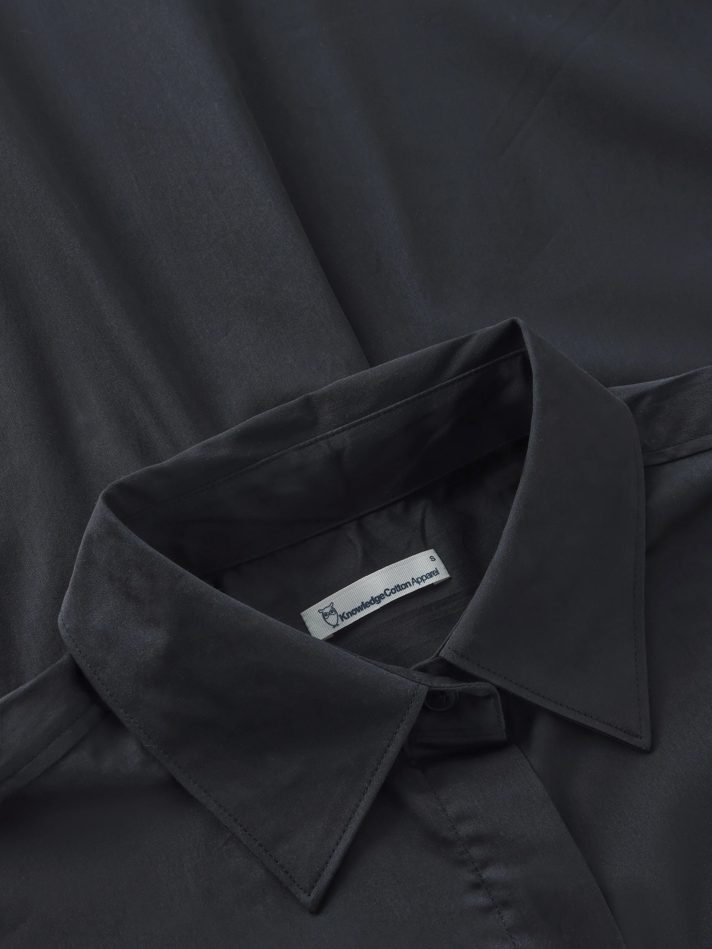 Islet regular satin short sleeve shirt - Black Jet - Image 2
