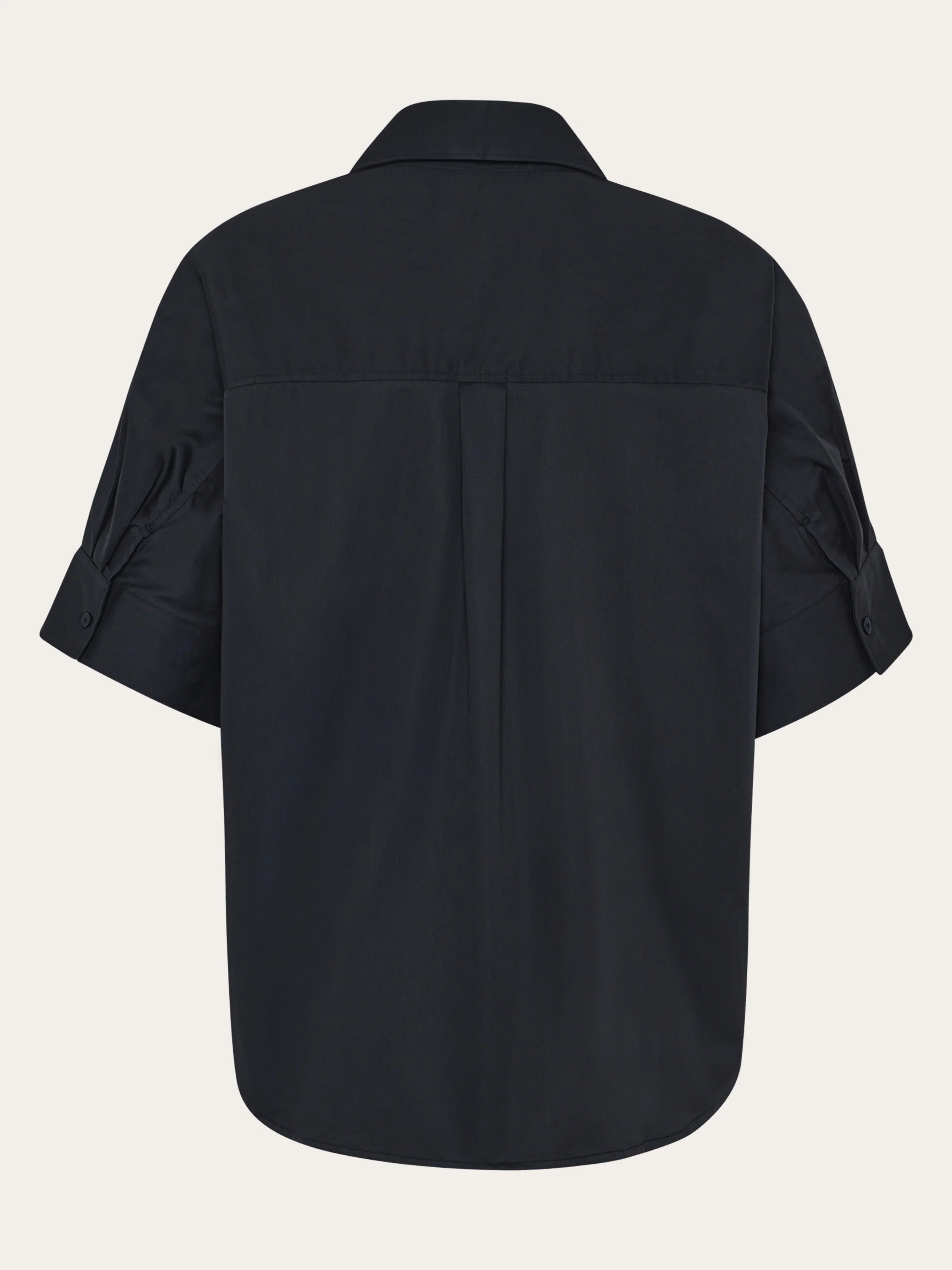 Islet regular satin short sleeve shirt - Black Jet - Image 3