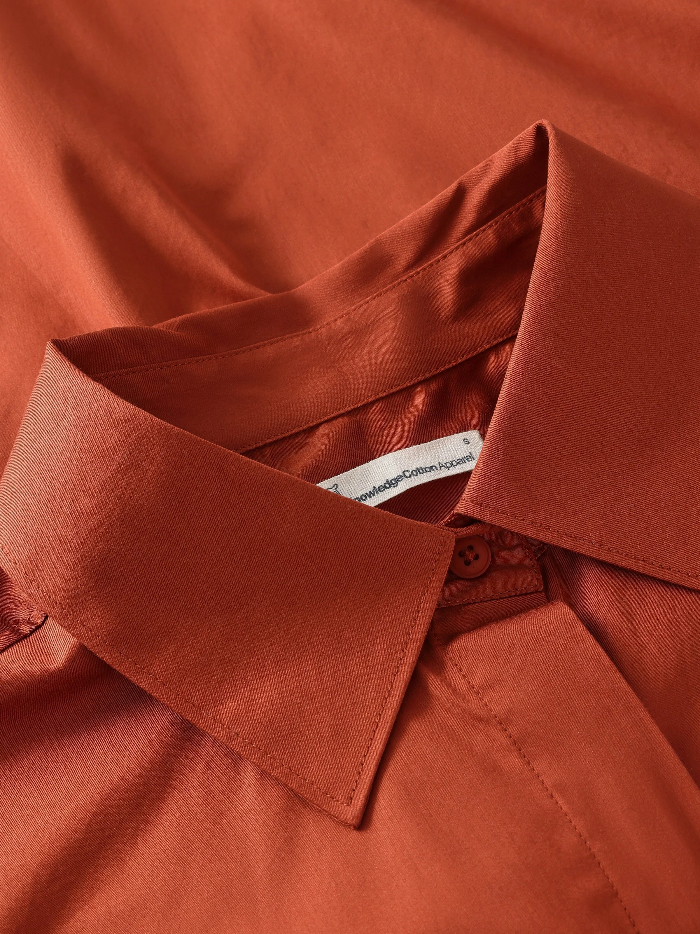 Islet regular satin short sleeve shirt - Burnt Brick - Image 2