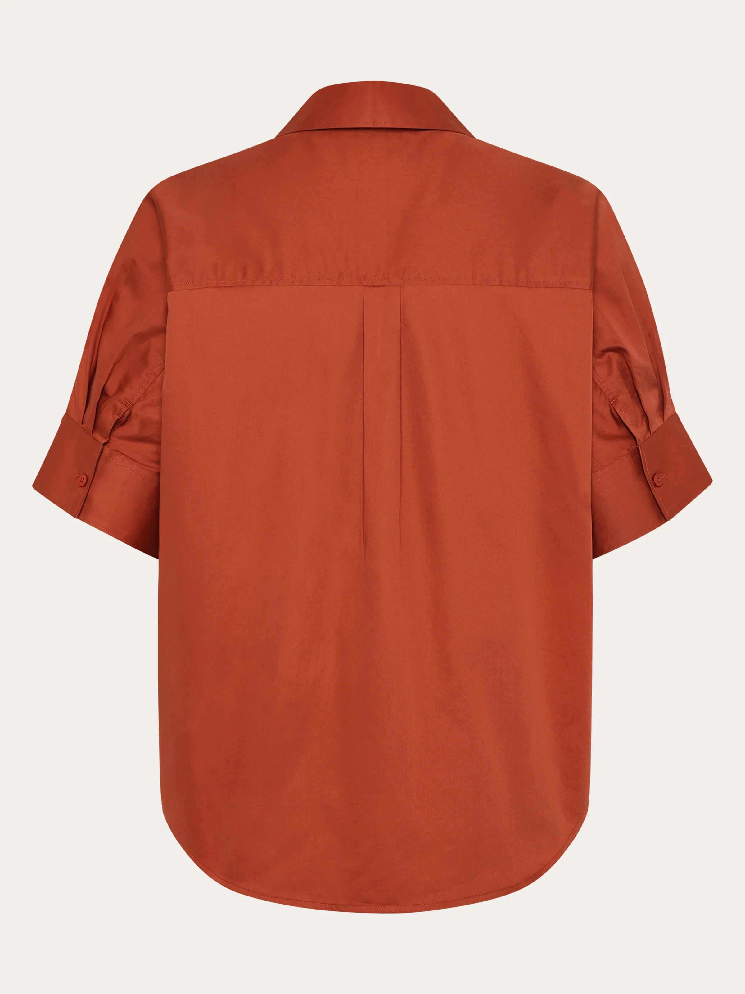 Islet regular satin short sleeve shirt - Burnt Brick - Image 3