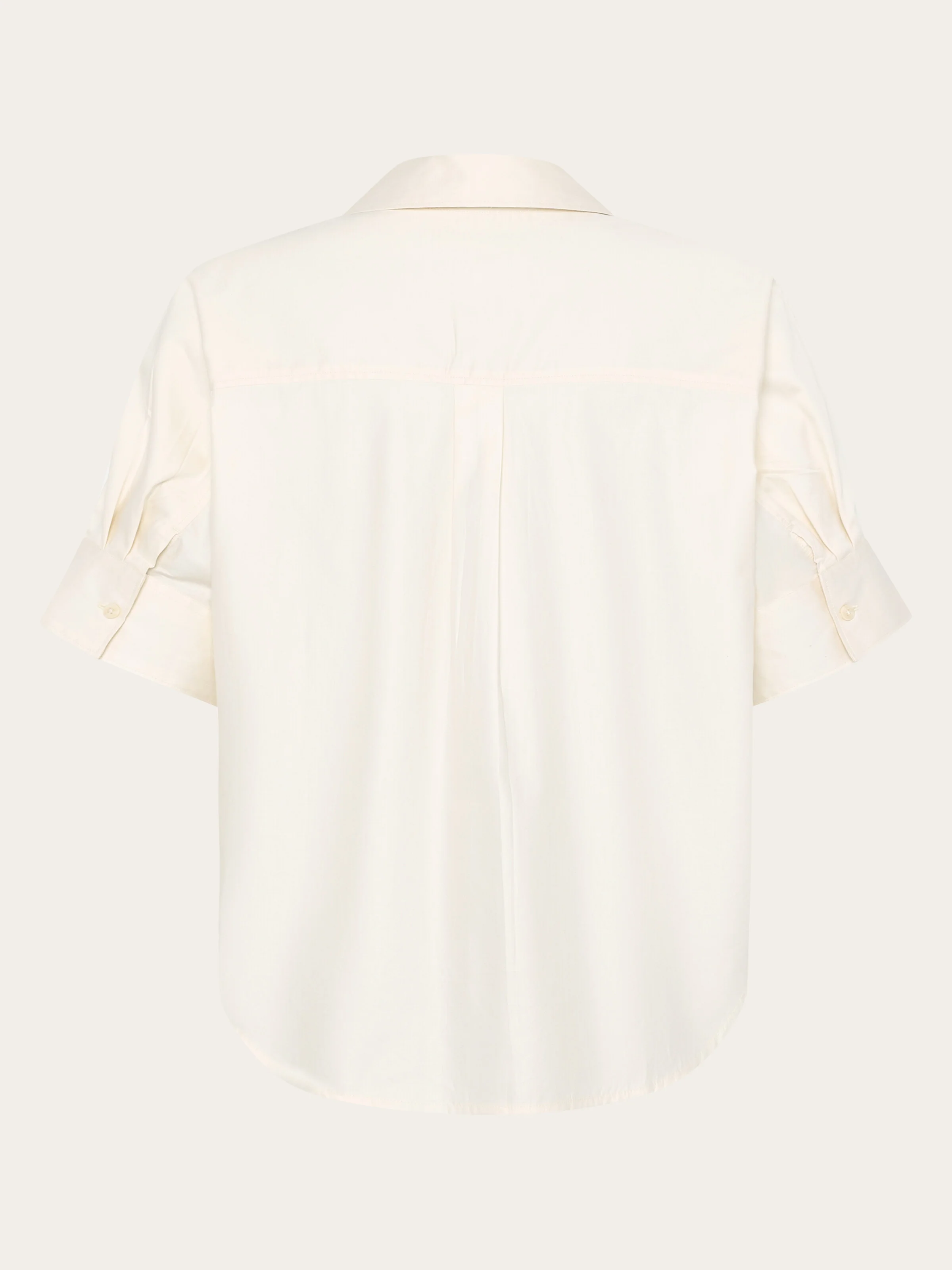Islet regular satin short sleeve shirt - Egret - Image 3