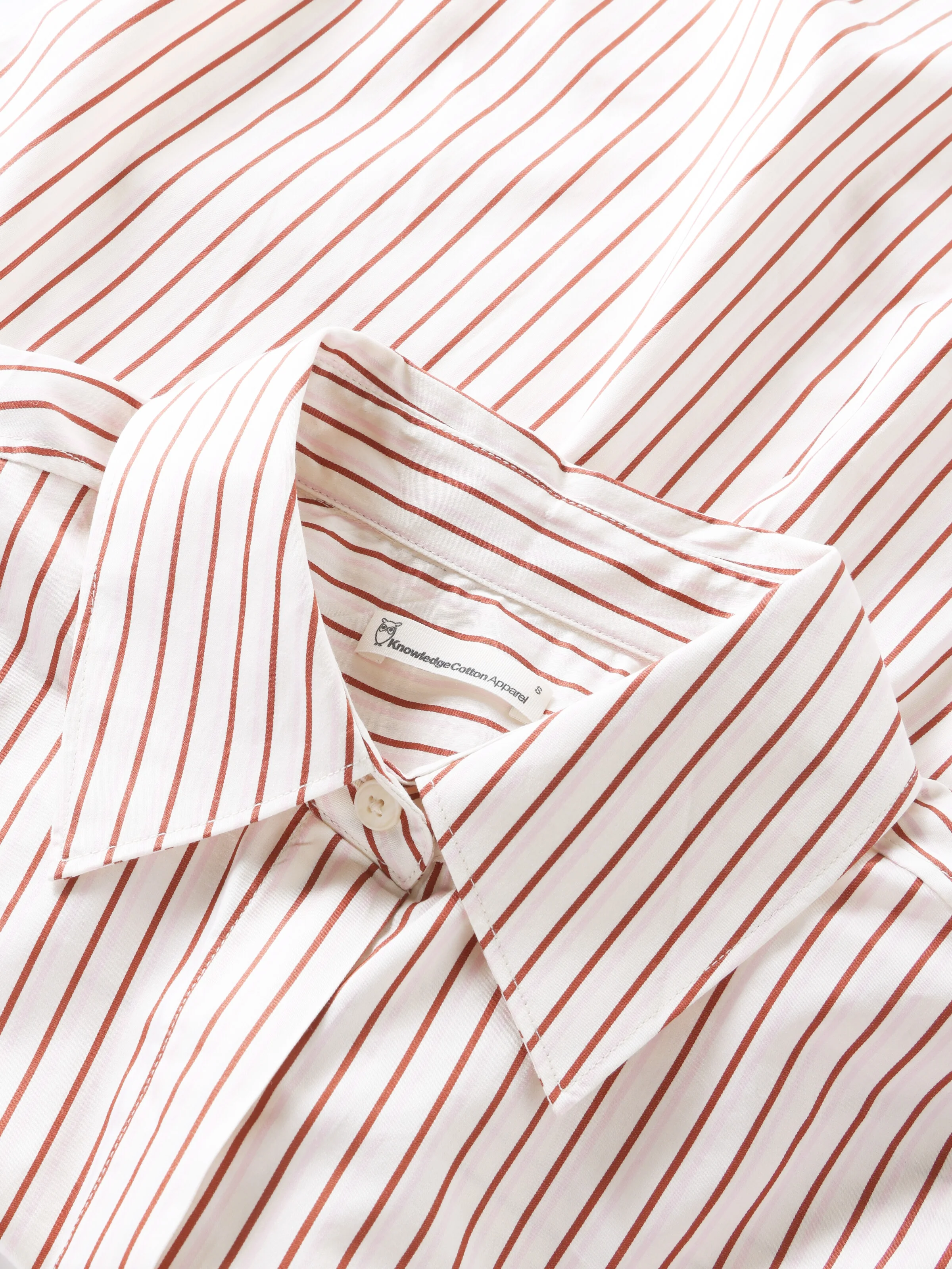 Islet regular satin short sleeve shirt - Red Stripe - Image 3