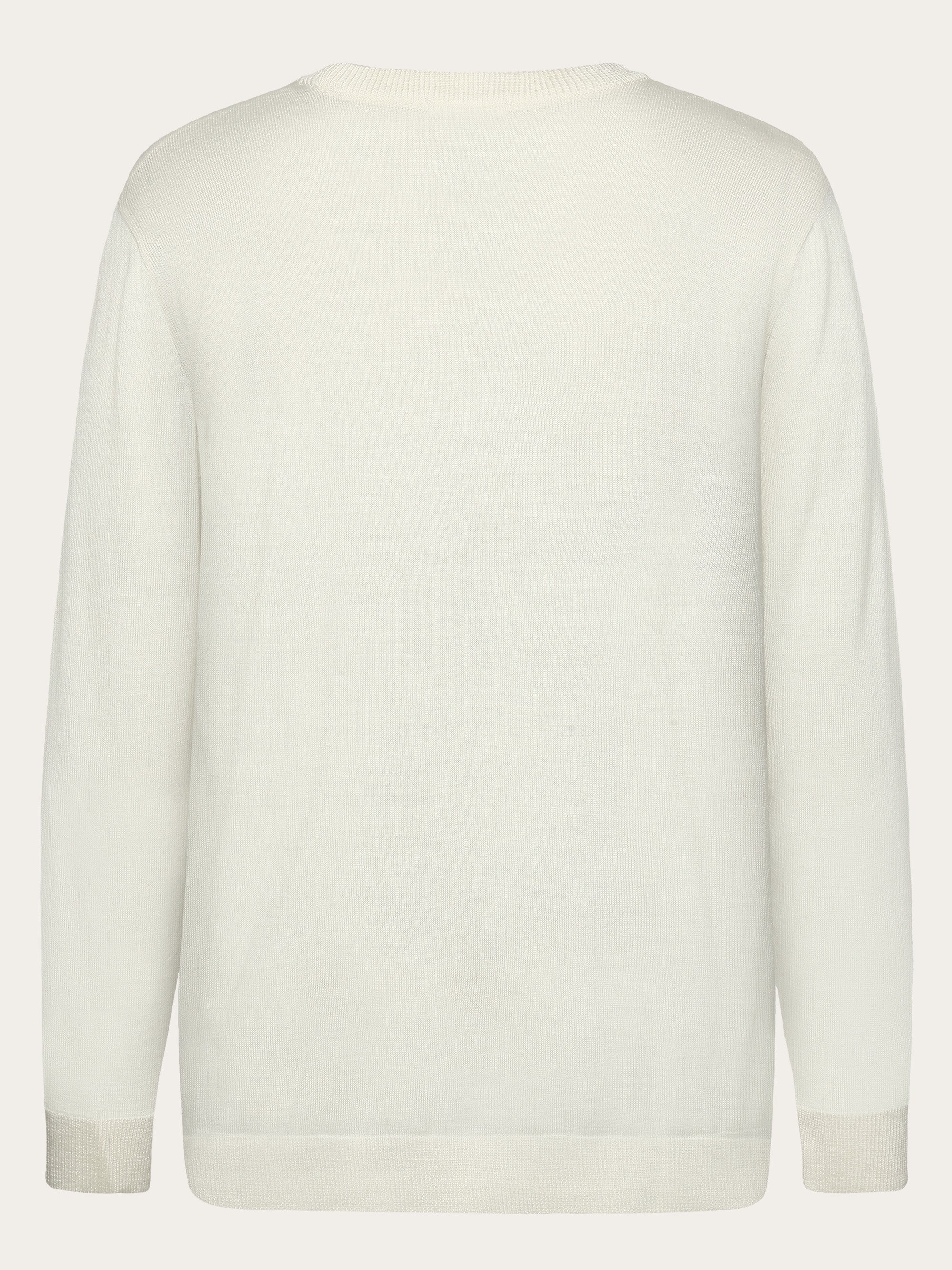 Merino crew neck sweater - Egret - Image 6