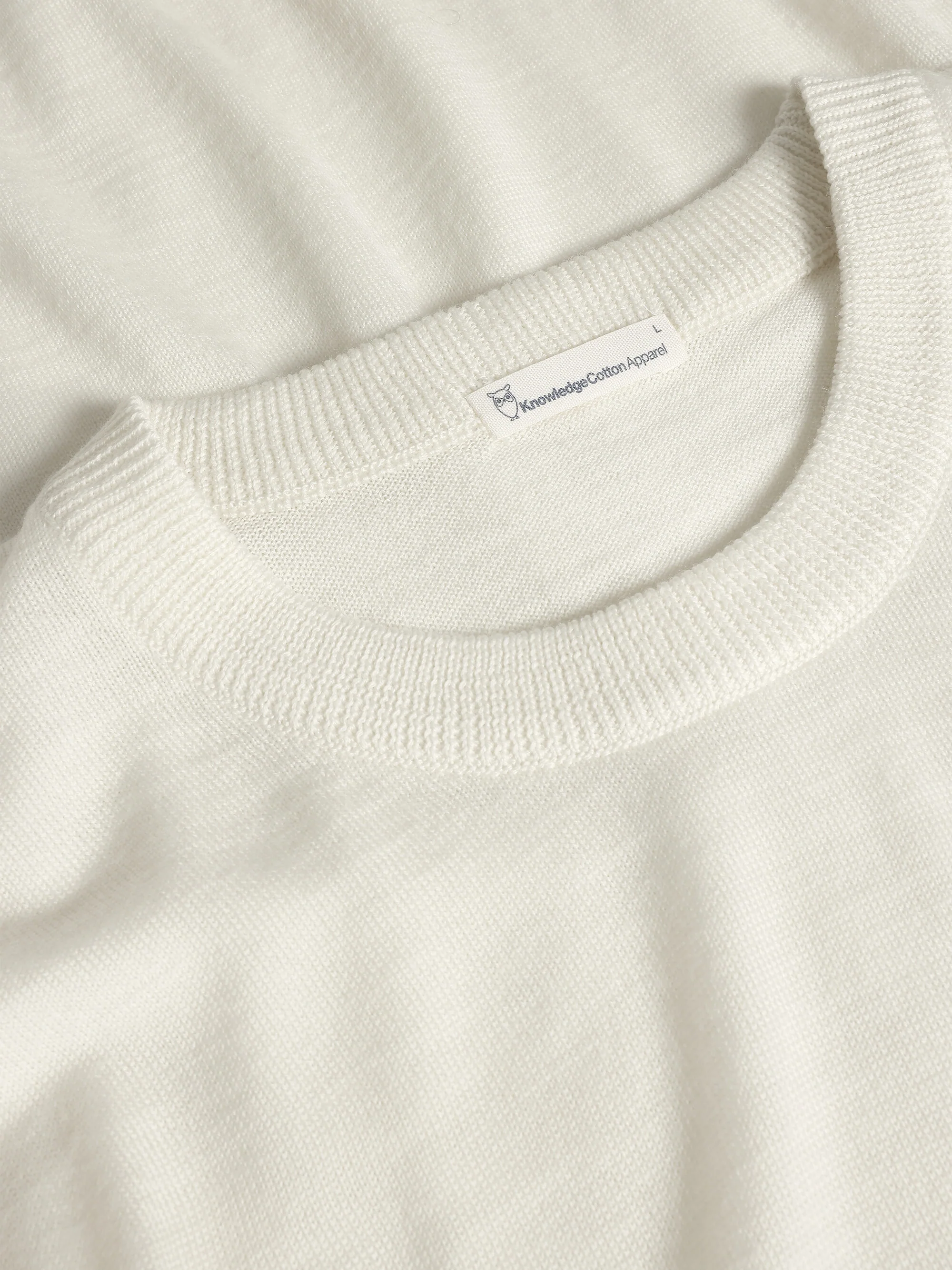 Merino crew neck sweater - Egret - Image 7