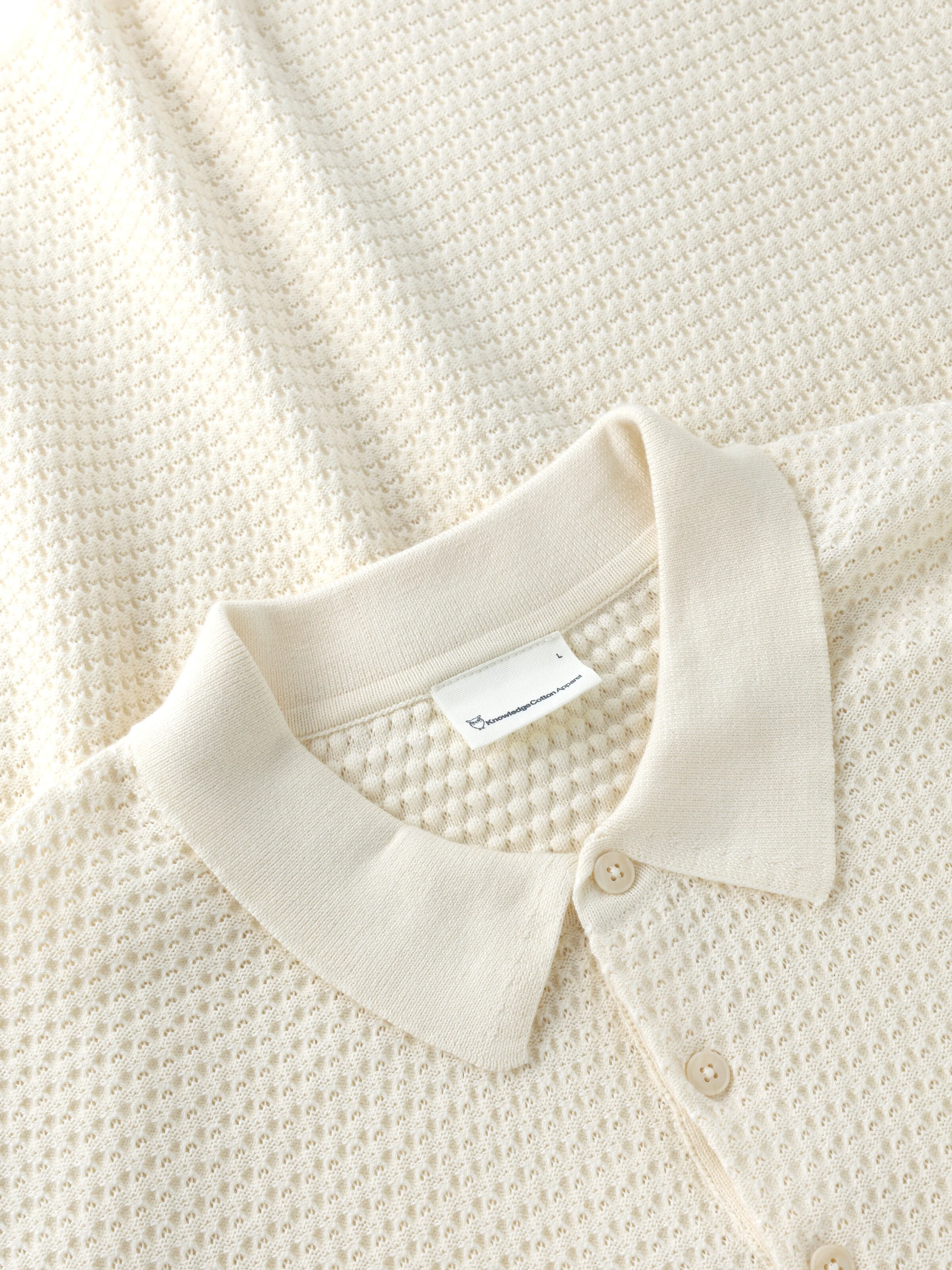 Knitted polo - Egret - Image 4