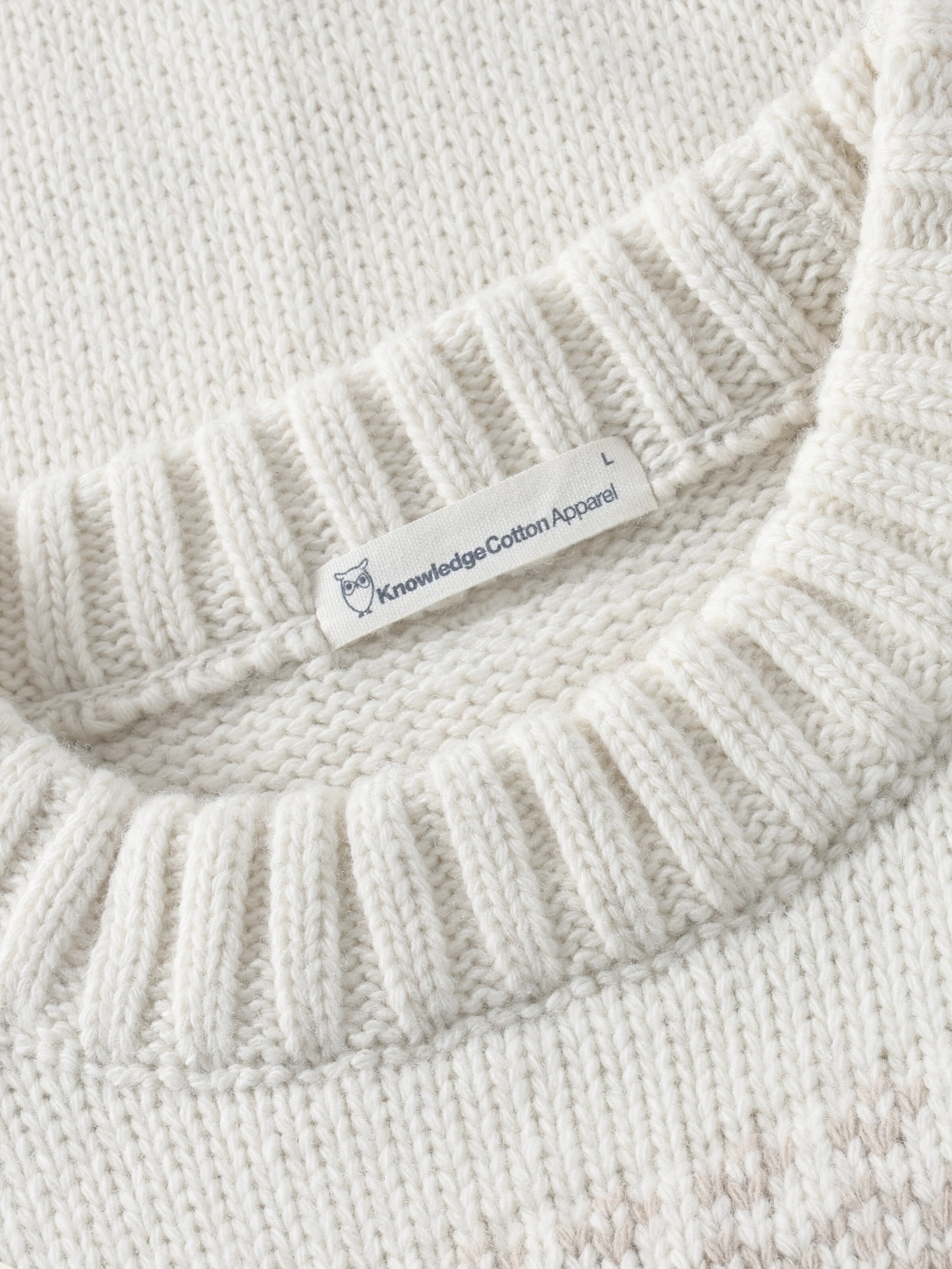 Lambswool Crew Neck Knit RWS - Egret - Image 3