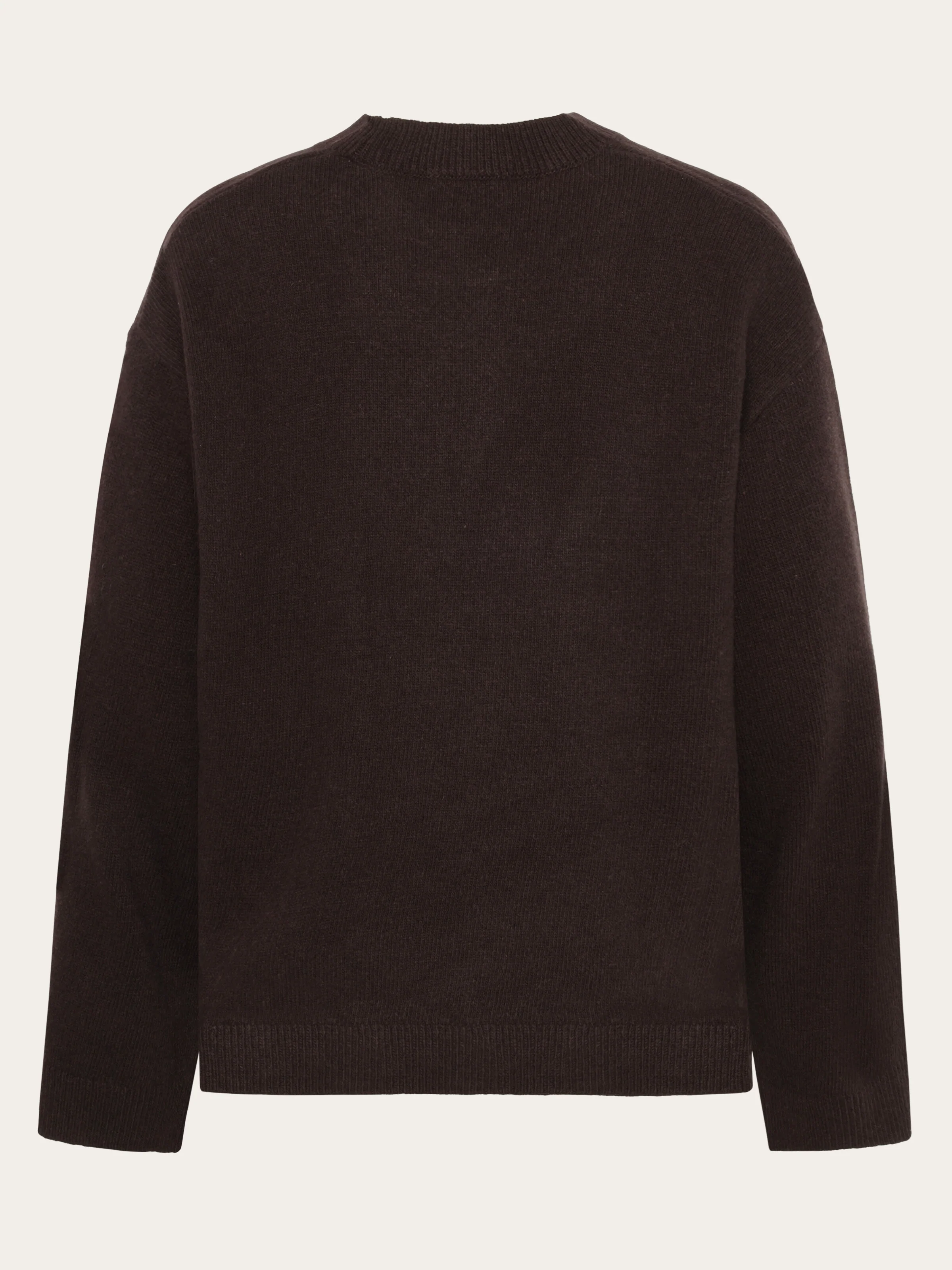 Lambswool crew neck sweater - Chocolate Torte - Image 3