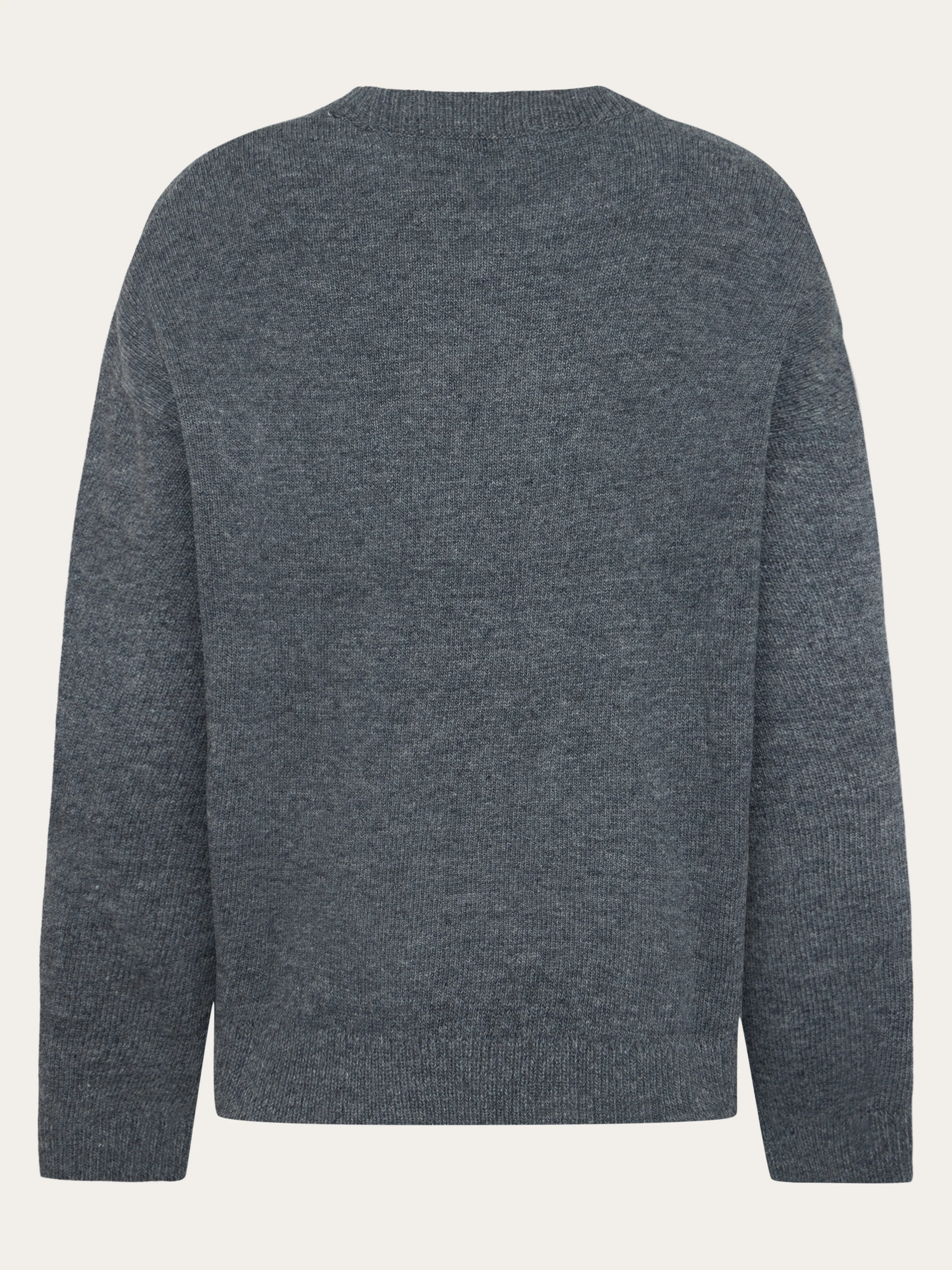 Lambswool crew neck sweater - Dark Grey Melange - Image 2