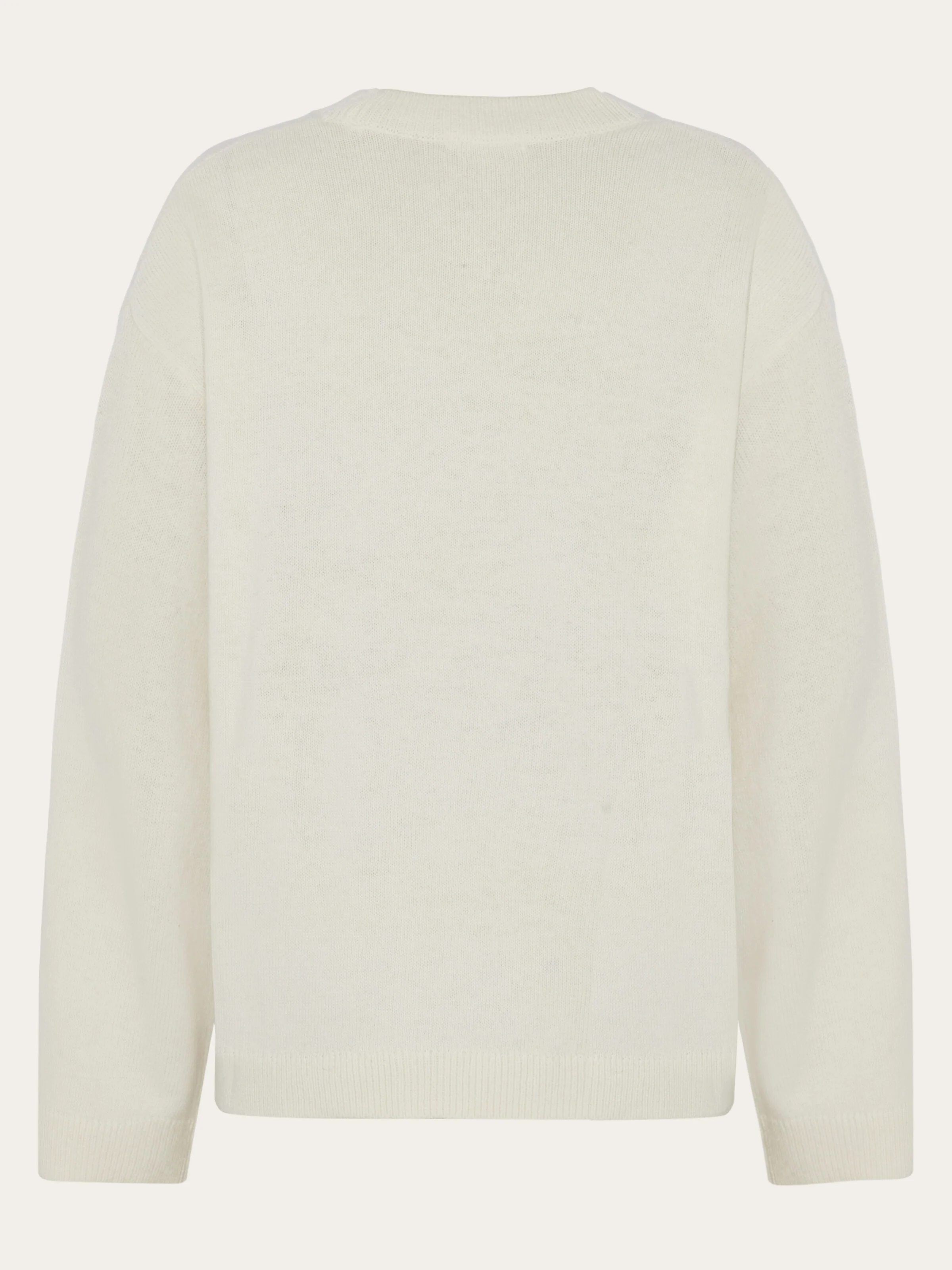 Lambswool crew neck sweater - Egret - Image 2