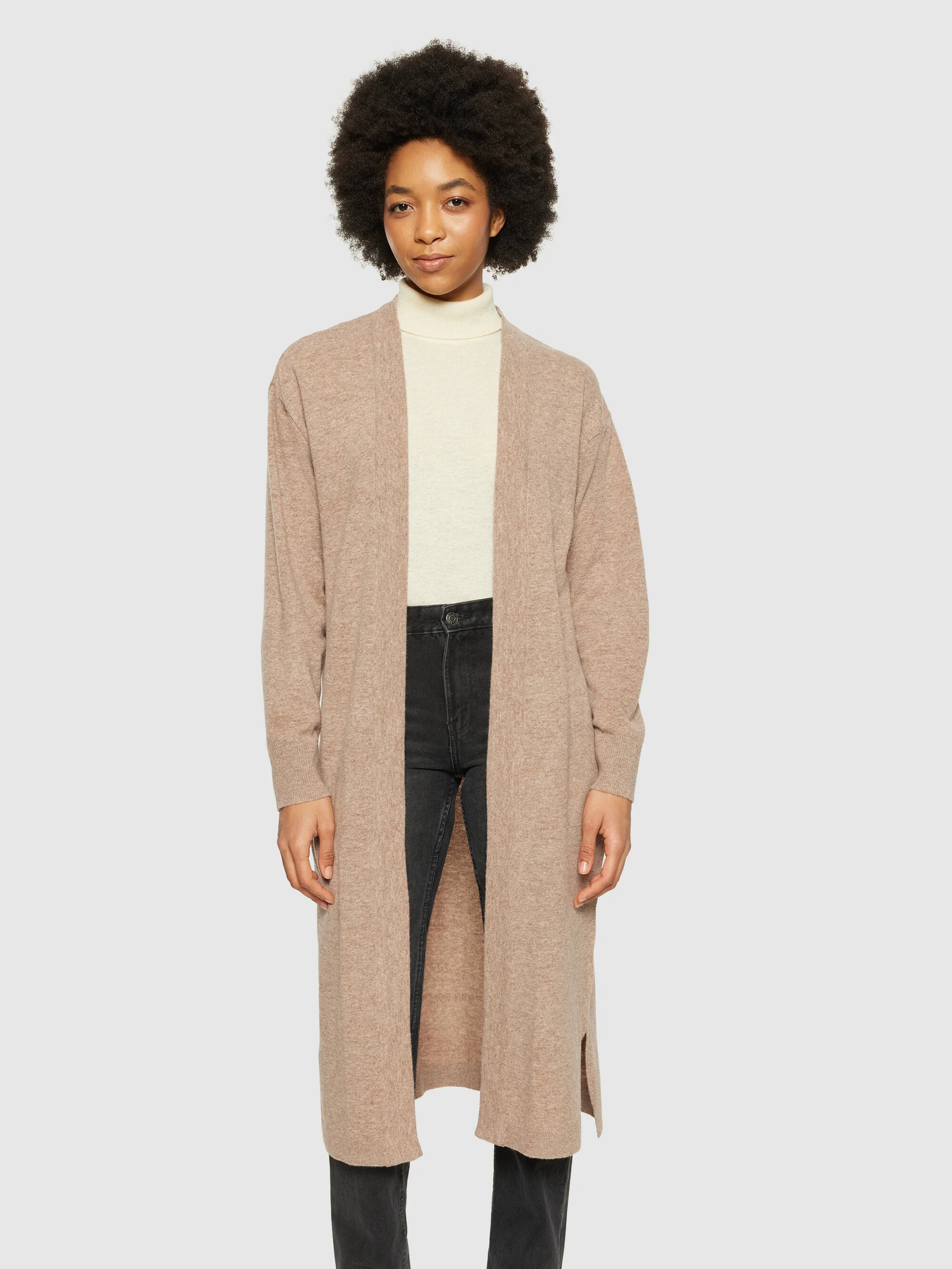 Lambswool long cardigan - RWS - Kelp melange - Image 2