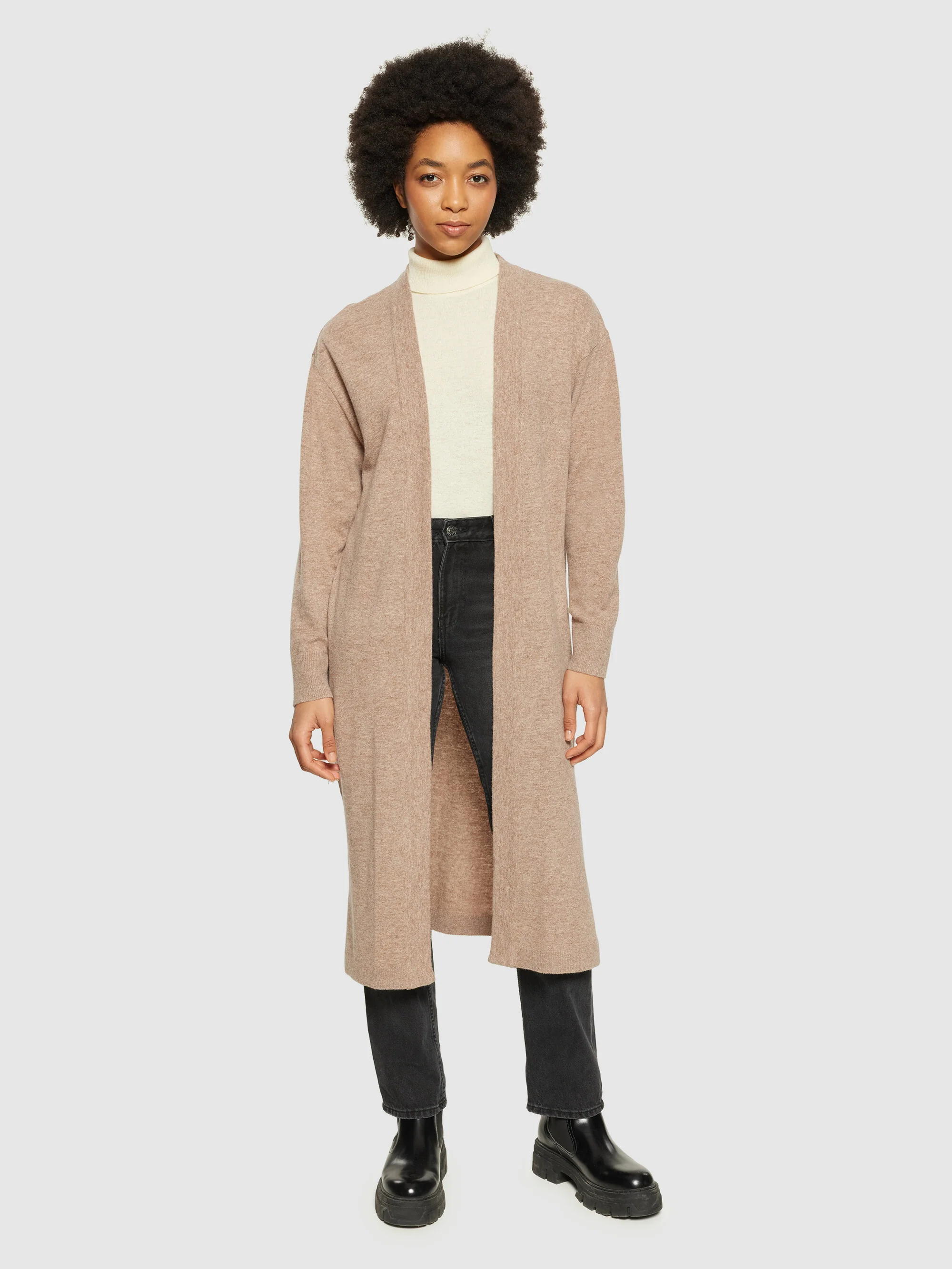 Lambswool long cardigan - RWS - Kelp melange - Image 4