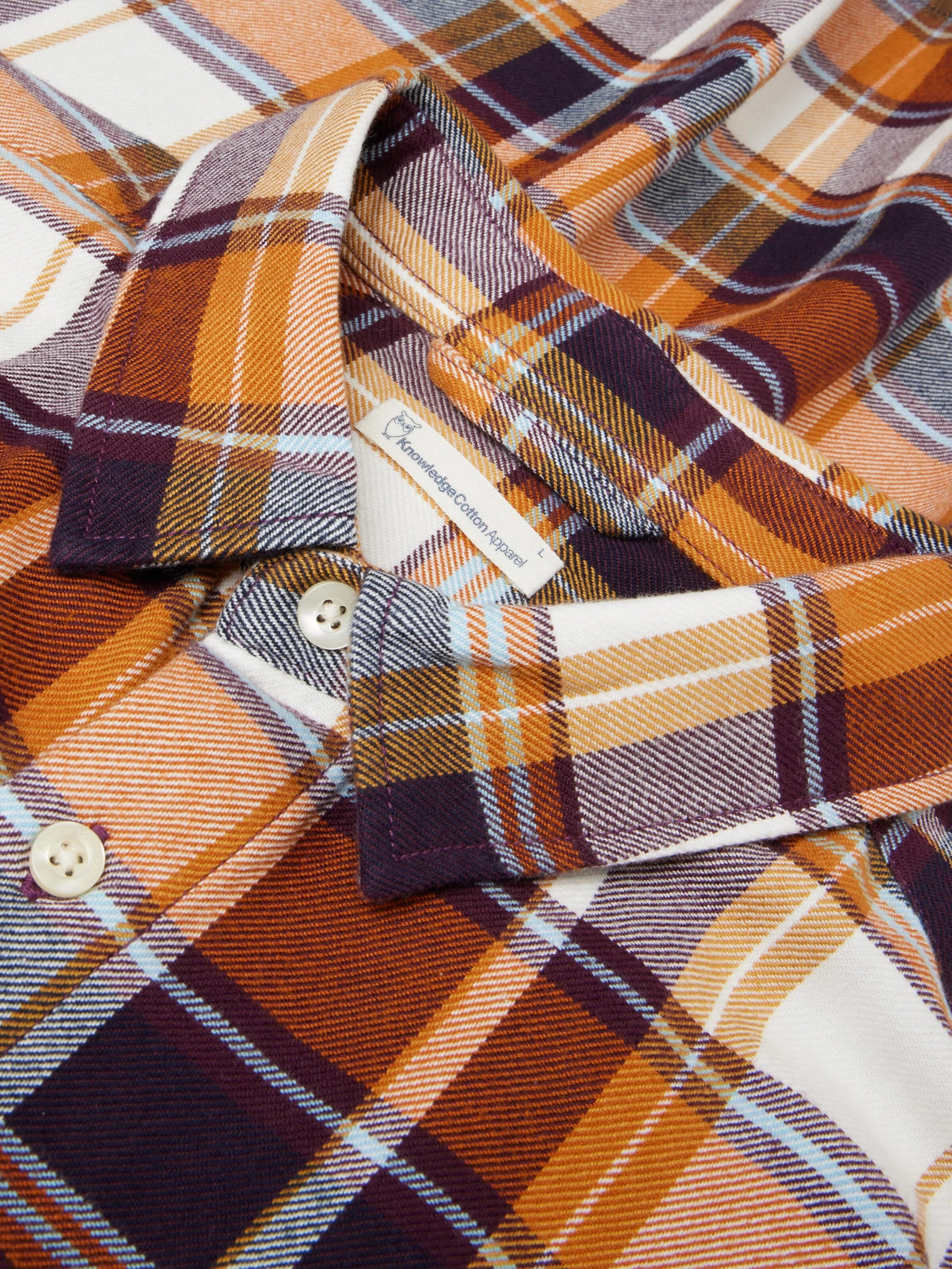 Light flannel checkered costum fit shirt - Red check - Image 3