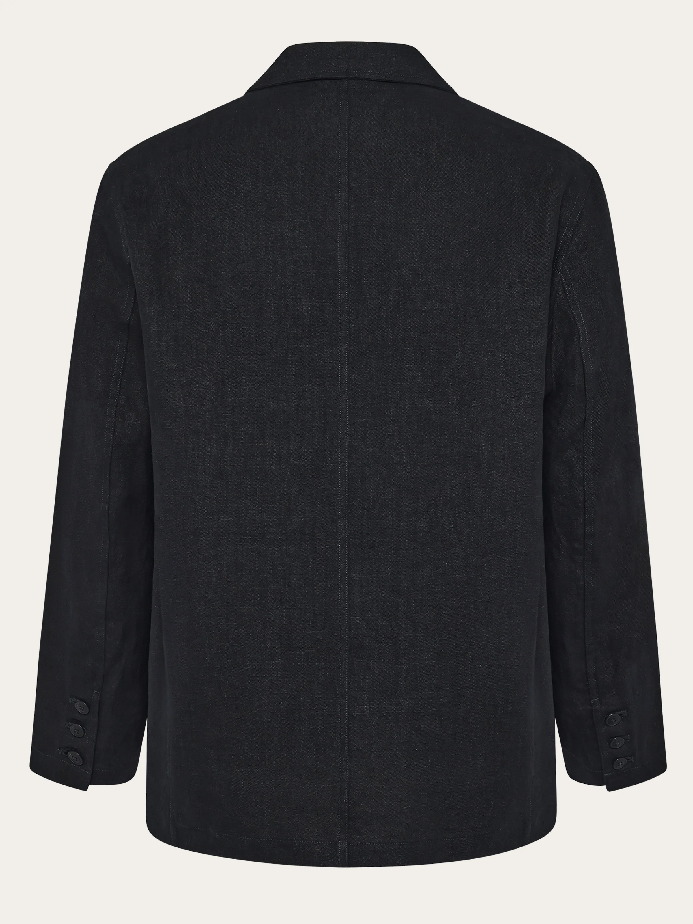 Linen blazer - Black Jet - Image 3