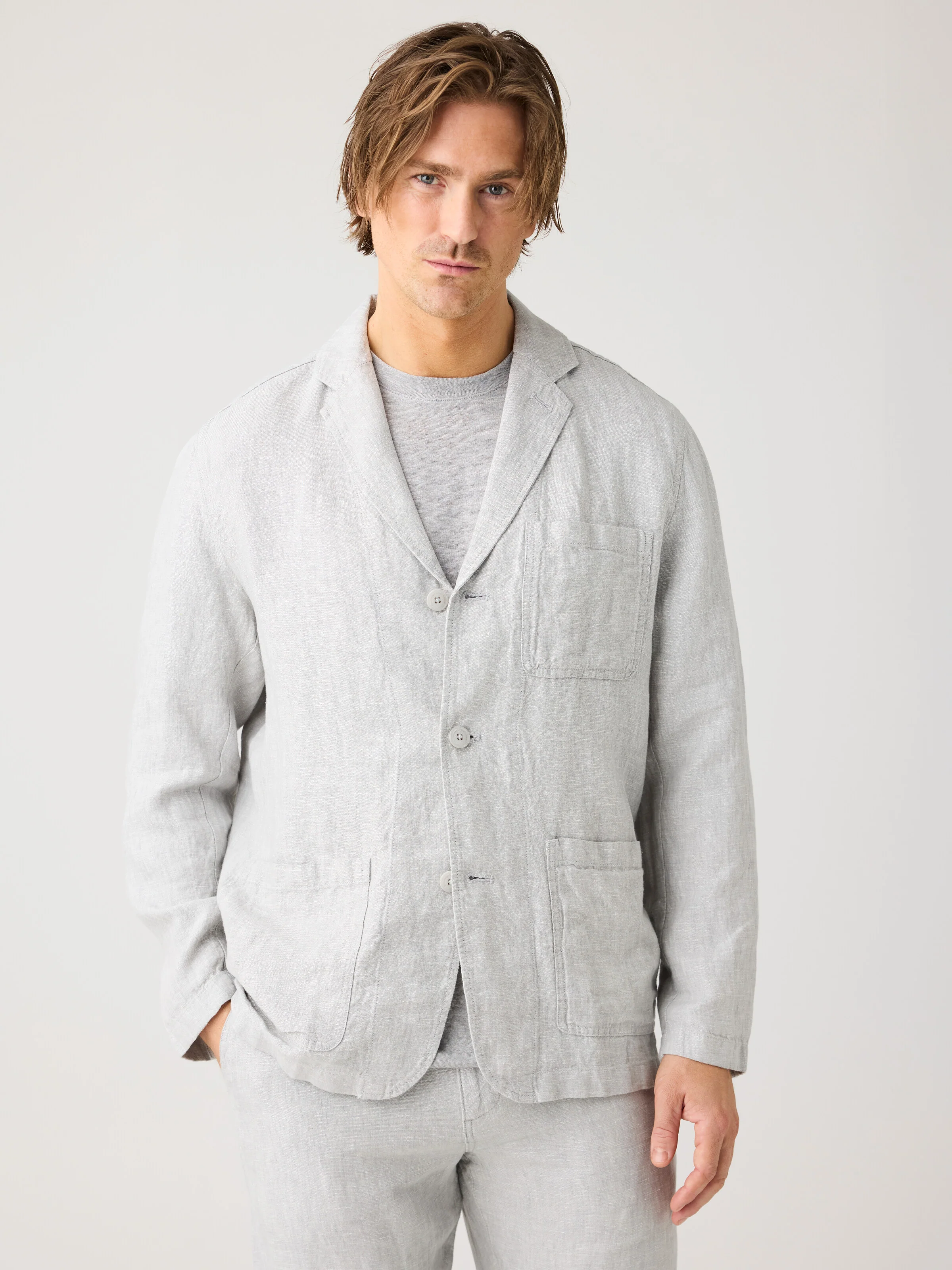 Linen blazer - Yarndyed Ultimate Grey - Image 2
