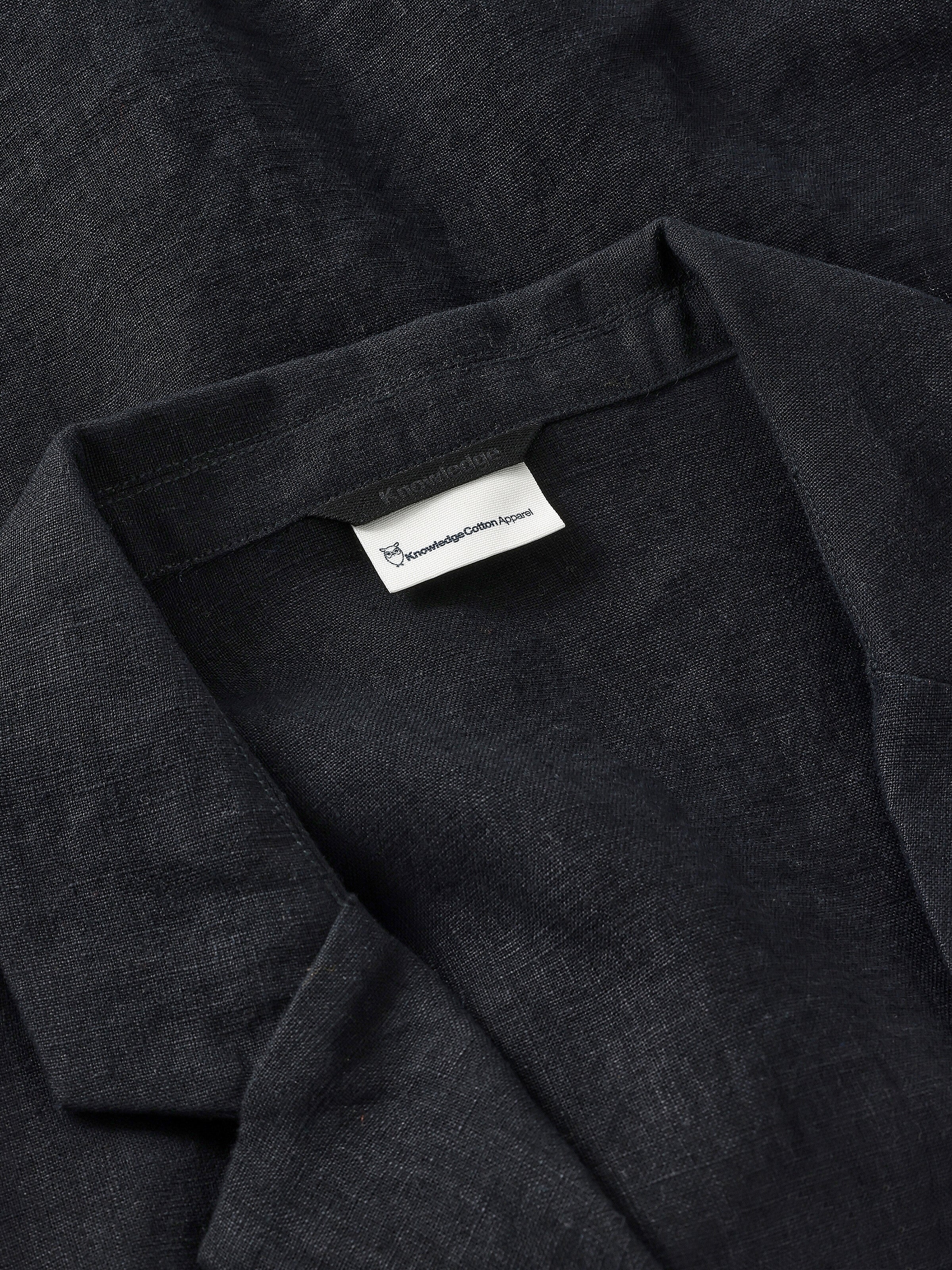 Linen blend overshirt - Black Jet - Image 2