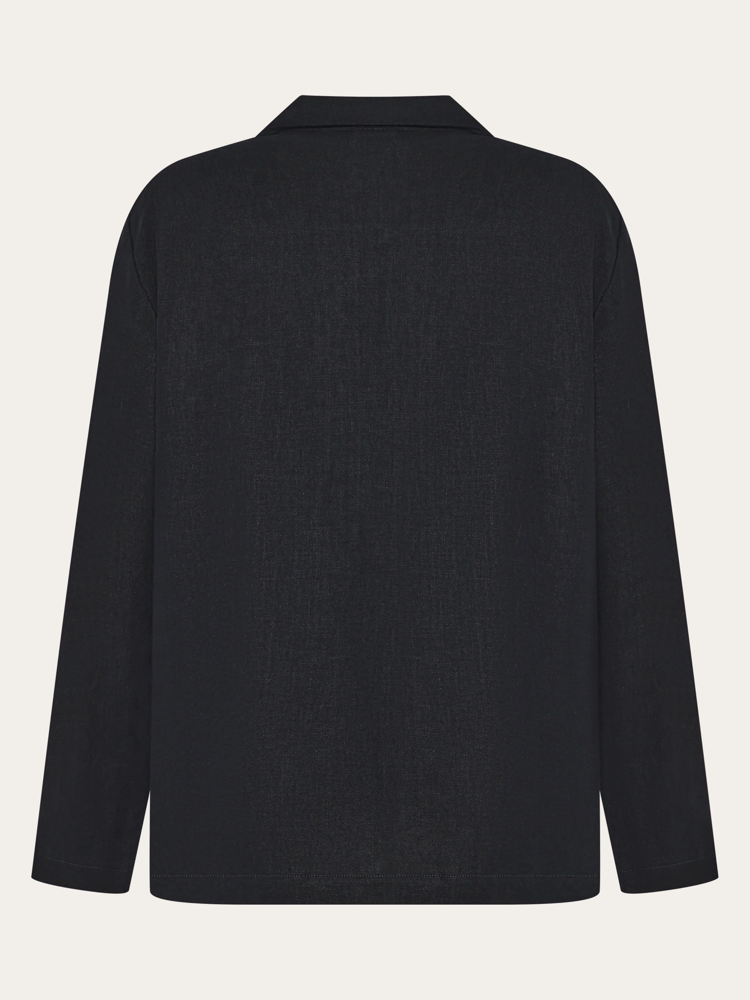 Linen blend overshirt - Black Jet - Image 3