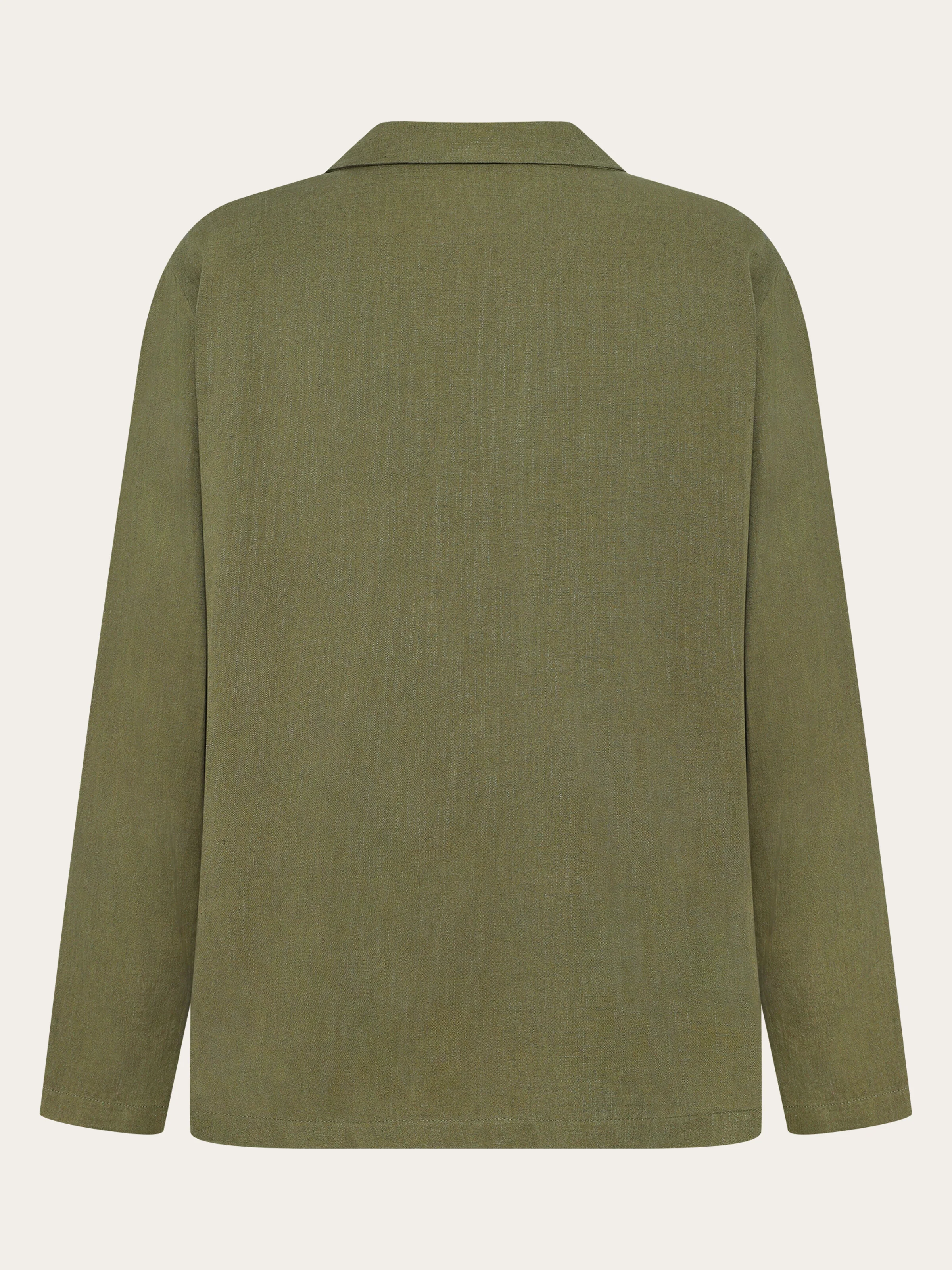 Linen blend overshirt - Burned Olive - Image 6
