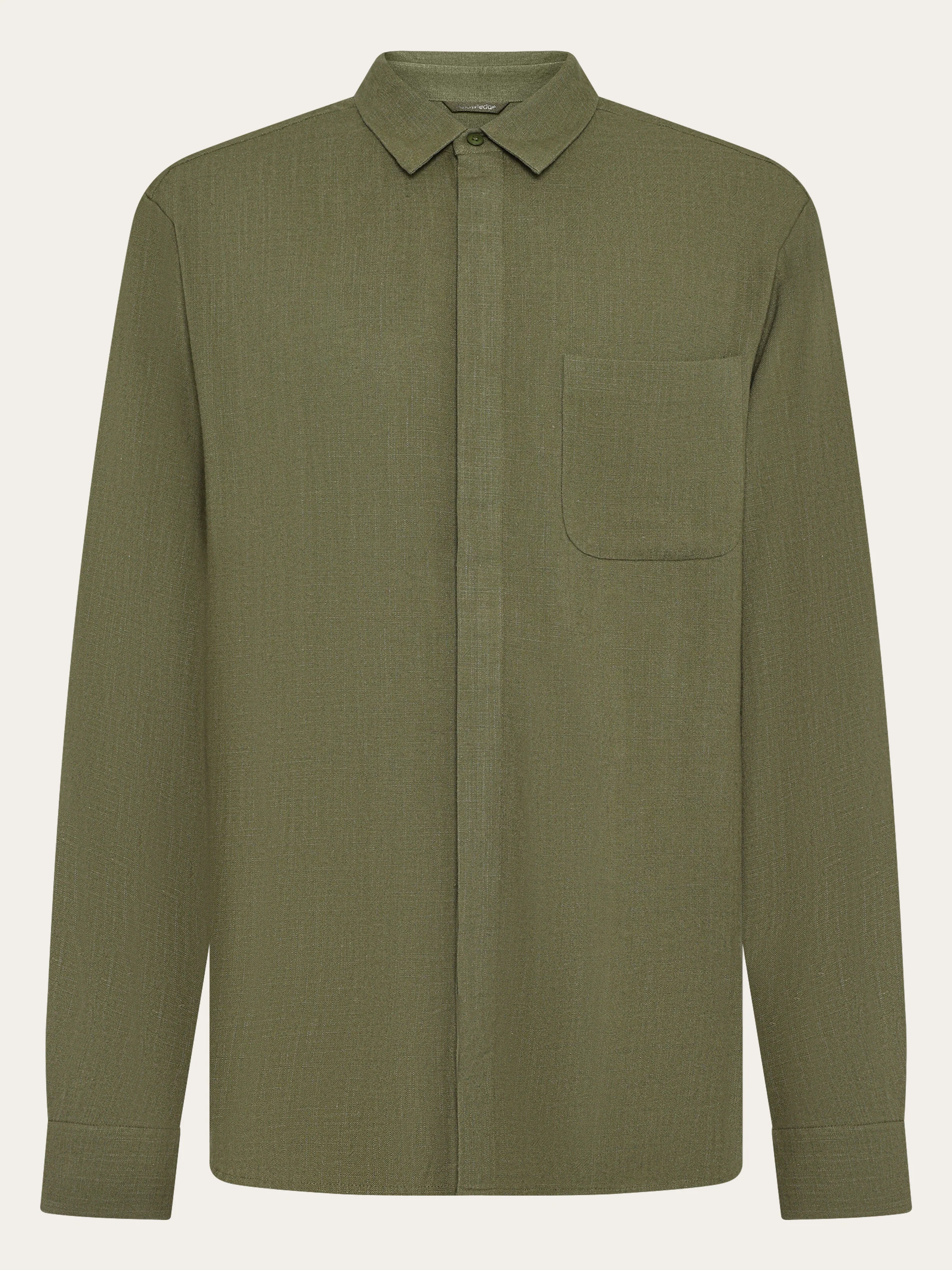 Linen blend shirt - Burned Olive