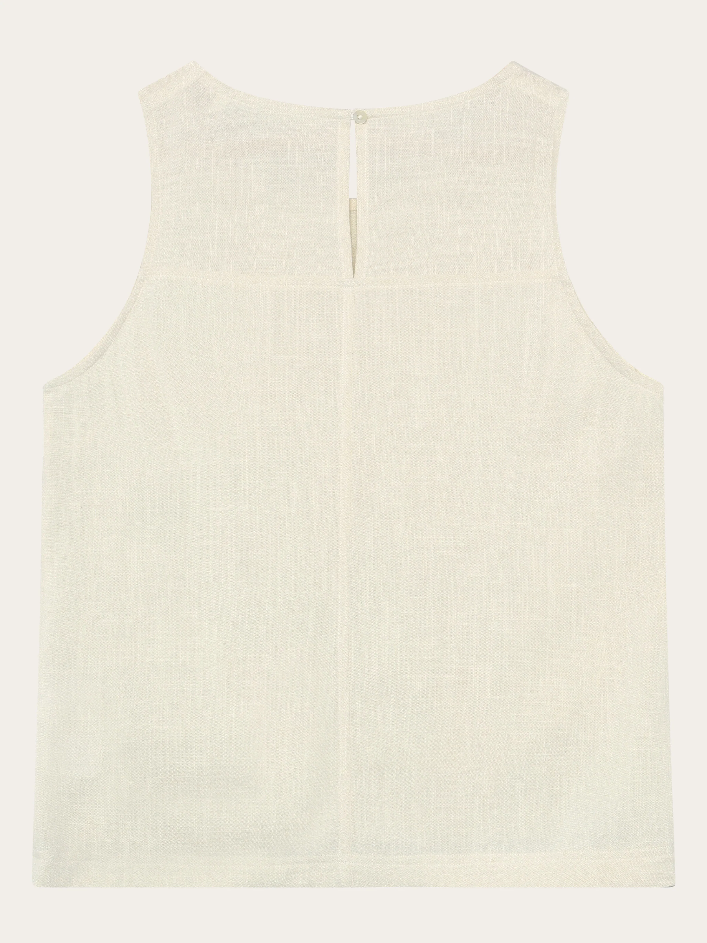 Linen blend top - Egret - Image 3