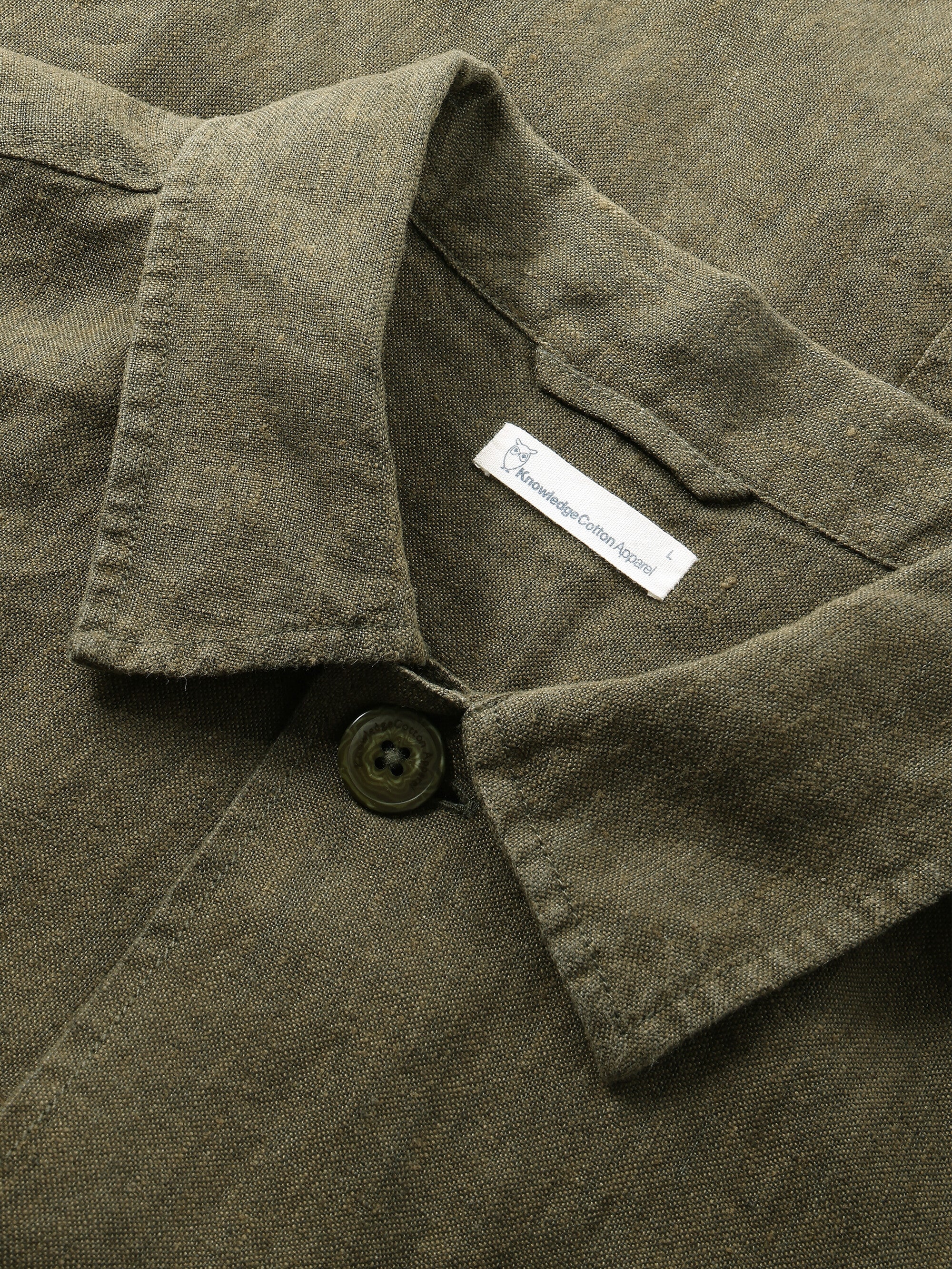 Linen overshirt - Burned Olive - Image 5
