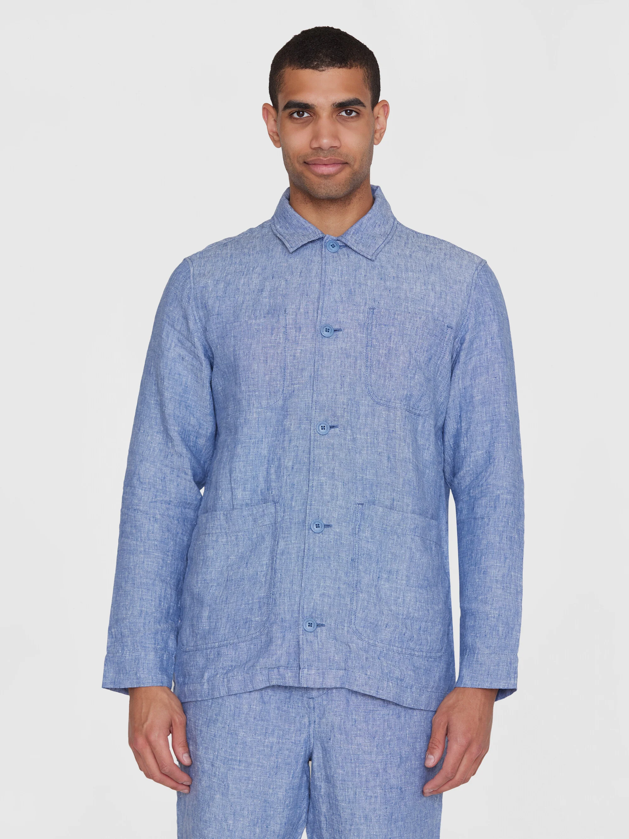 Linen overshirt - Moonlight Blue - Image 2