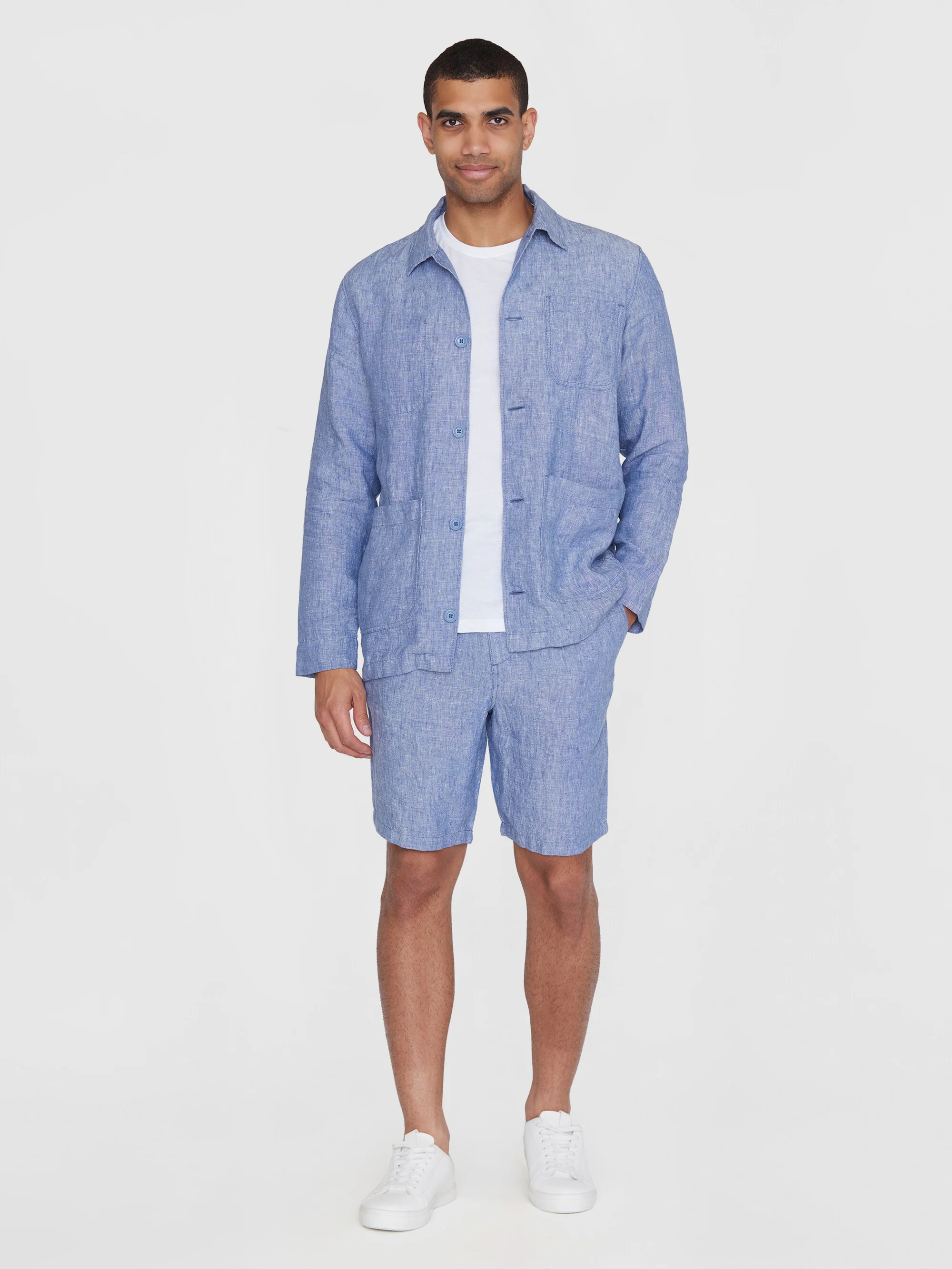 Linen overshirt - Moonlight Blue - Image 4