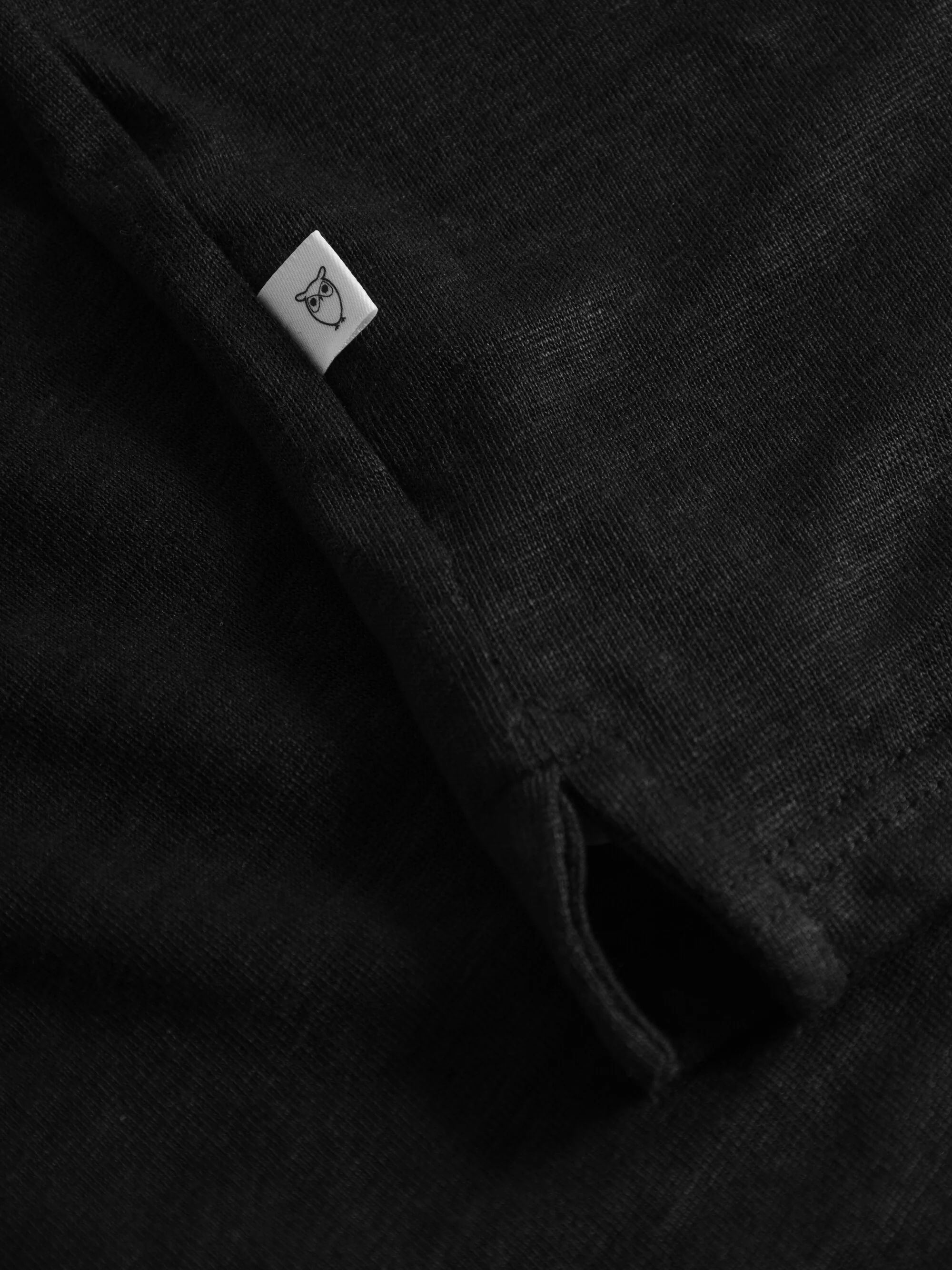Linen polo - Black Jet - Image 6