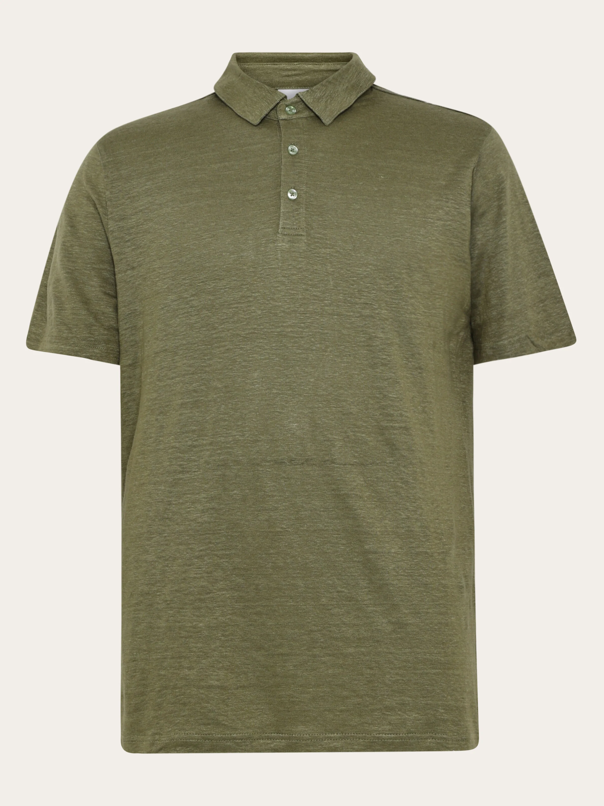 Linen polo - Burned Olive