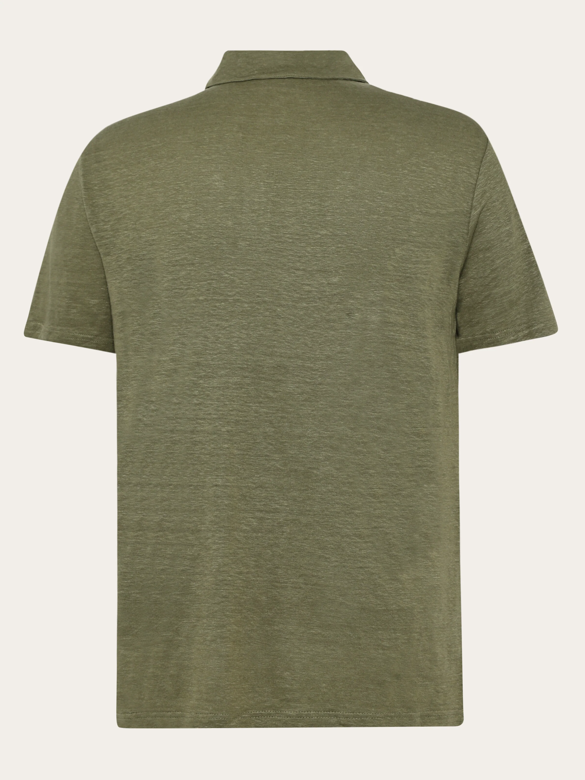 Linen polo - Burned Olive - Image 3