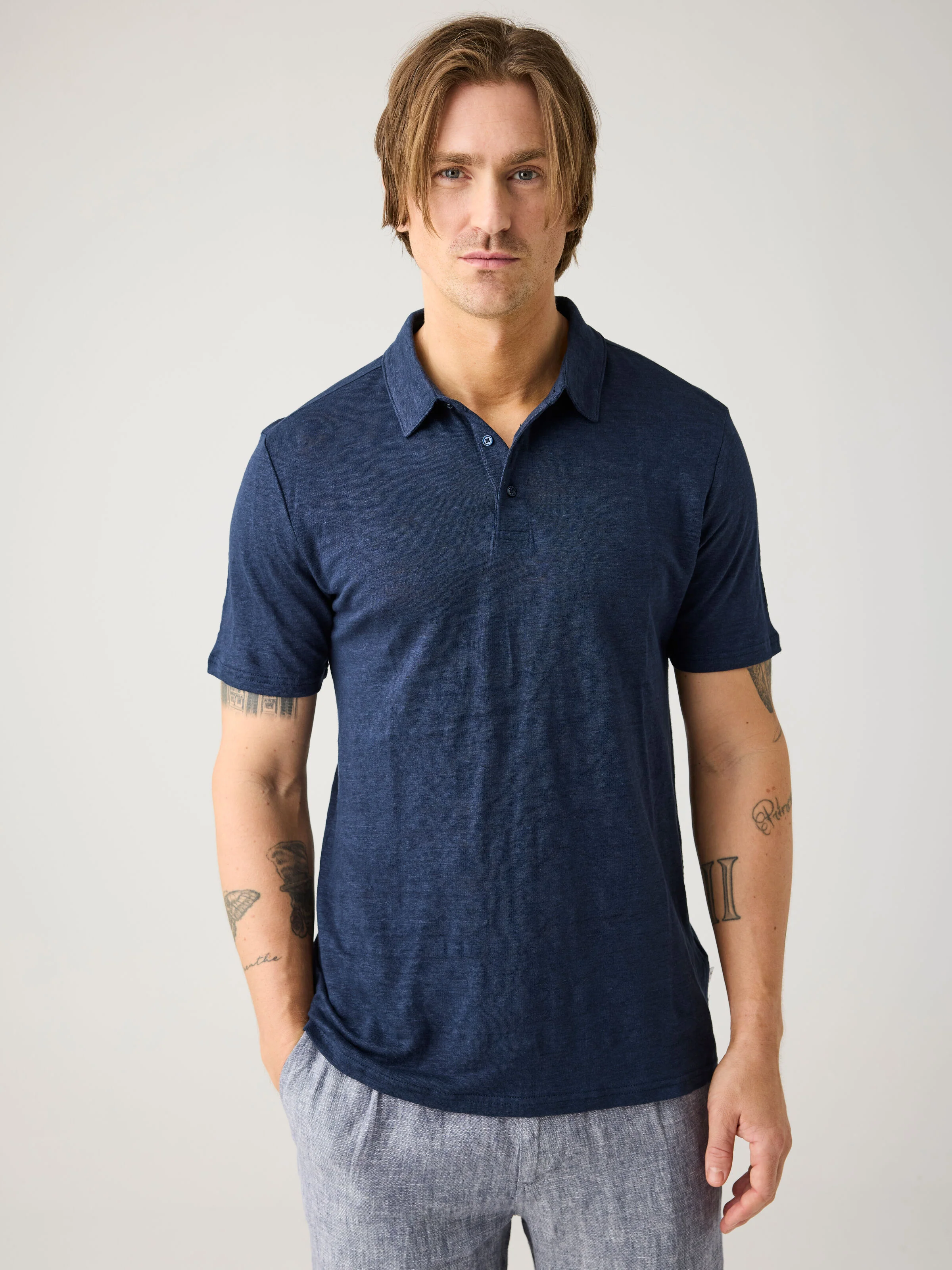 Linen polo - Total Eclipse - Image 2
