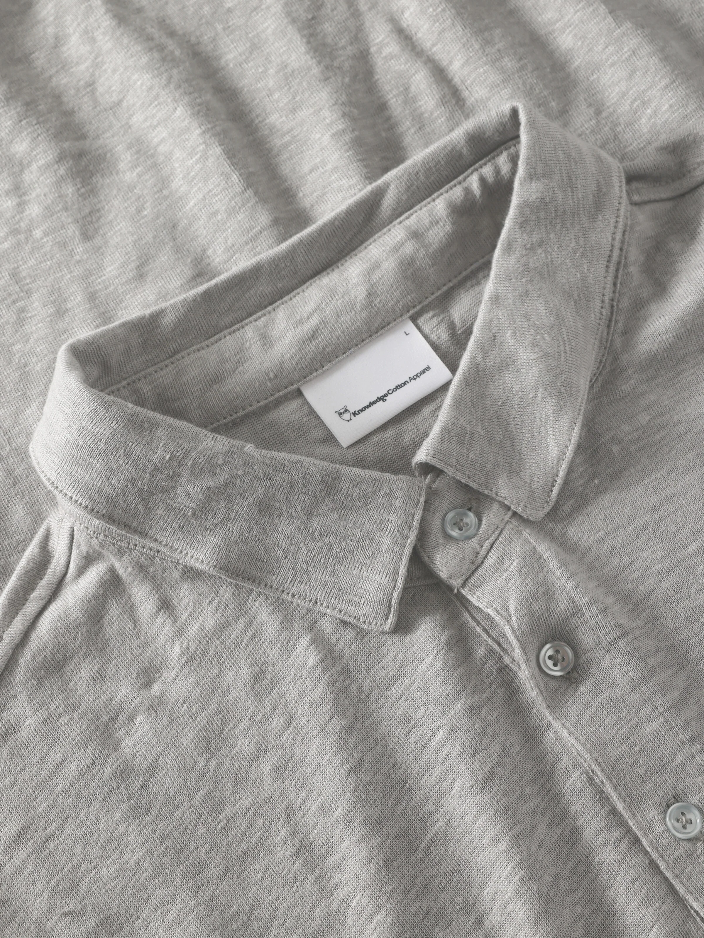 Linen polo - Ultimate Grey - Image 2