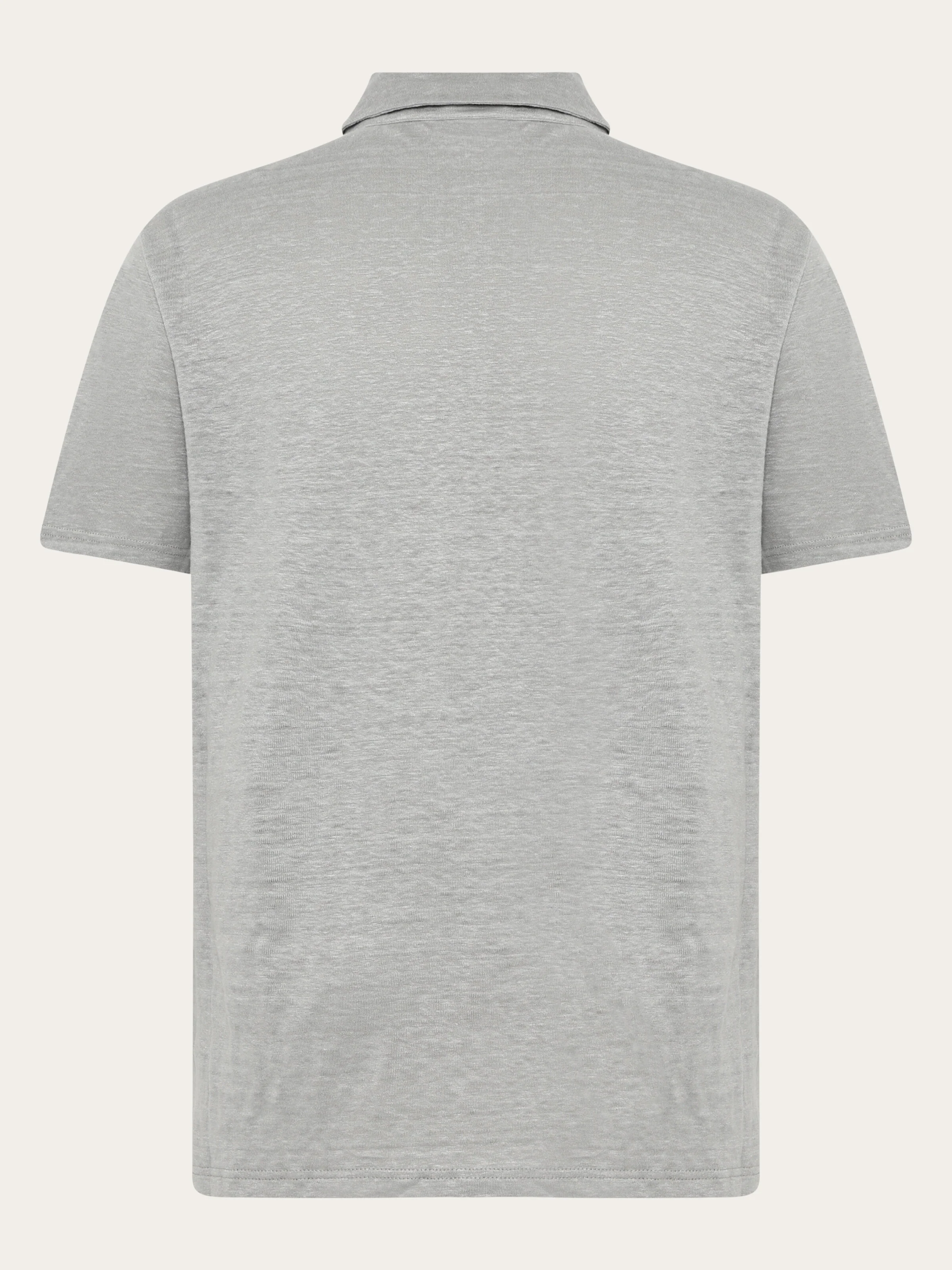 Linen polo - Ultimate Grey - Image 3