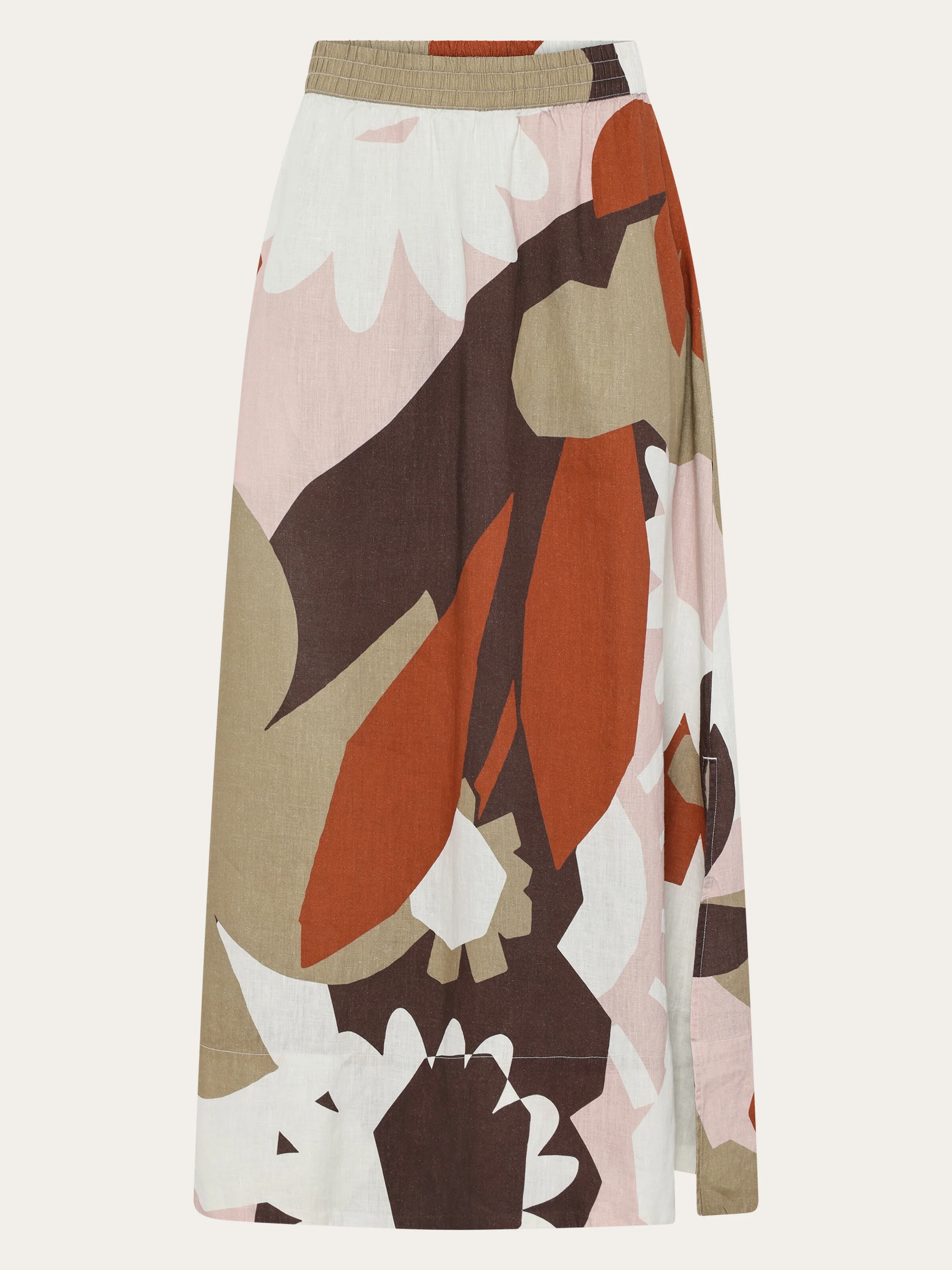 Linen print maxi skirt - Multi color AOP