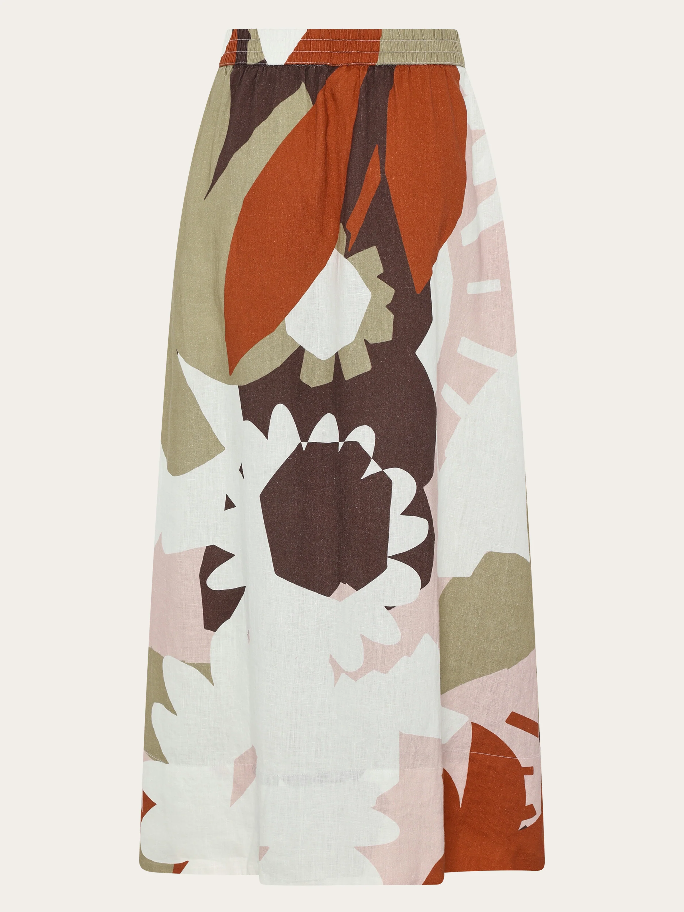 Linen print maxi skirt - Multi color AOP - Image 5