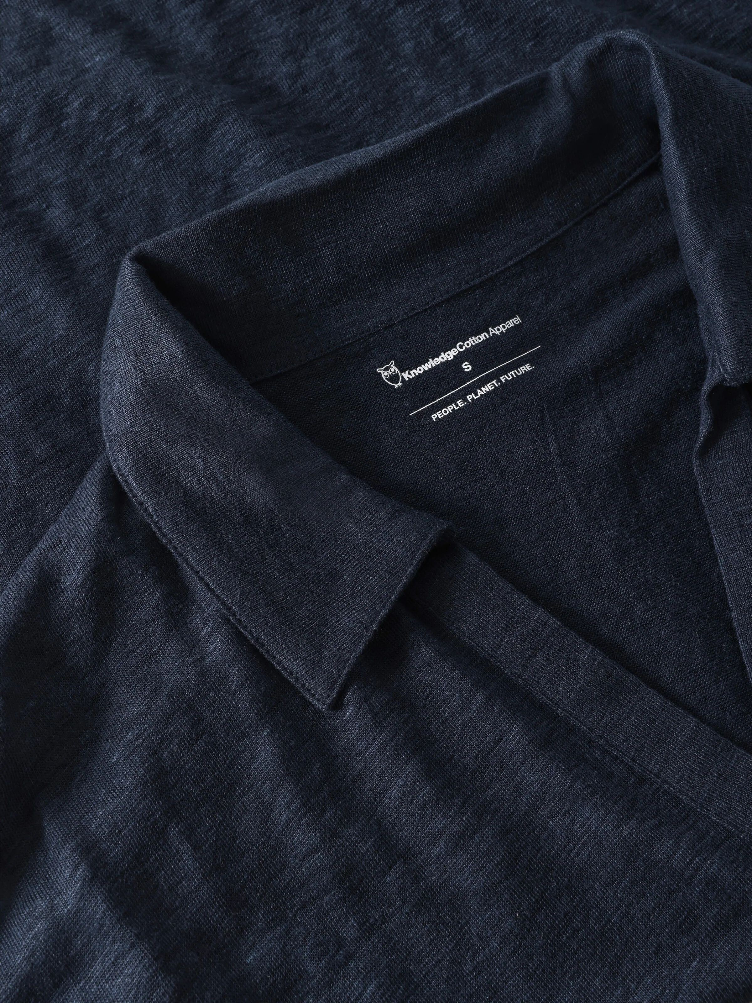 Linen split neck polo - Total Eclipse - Image 2