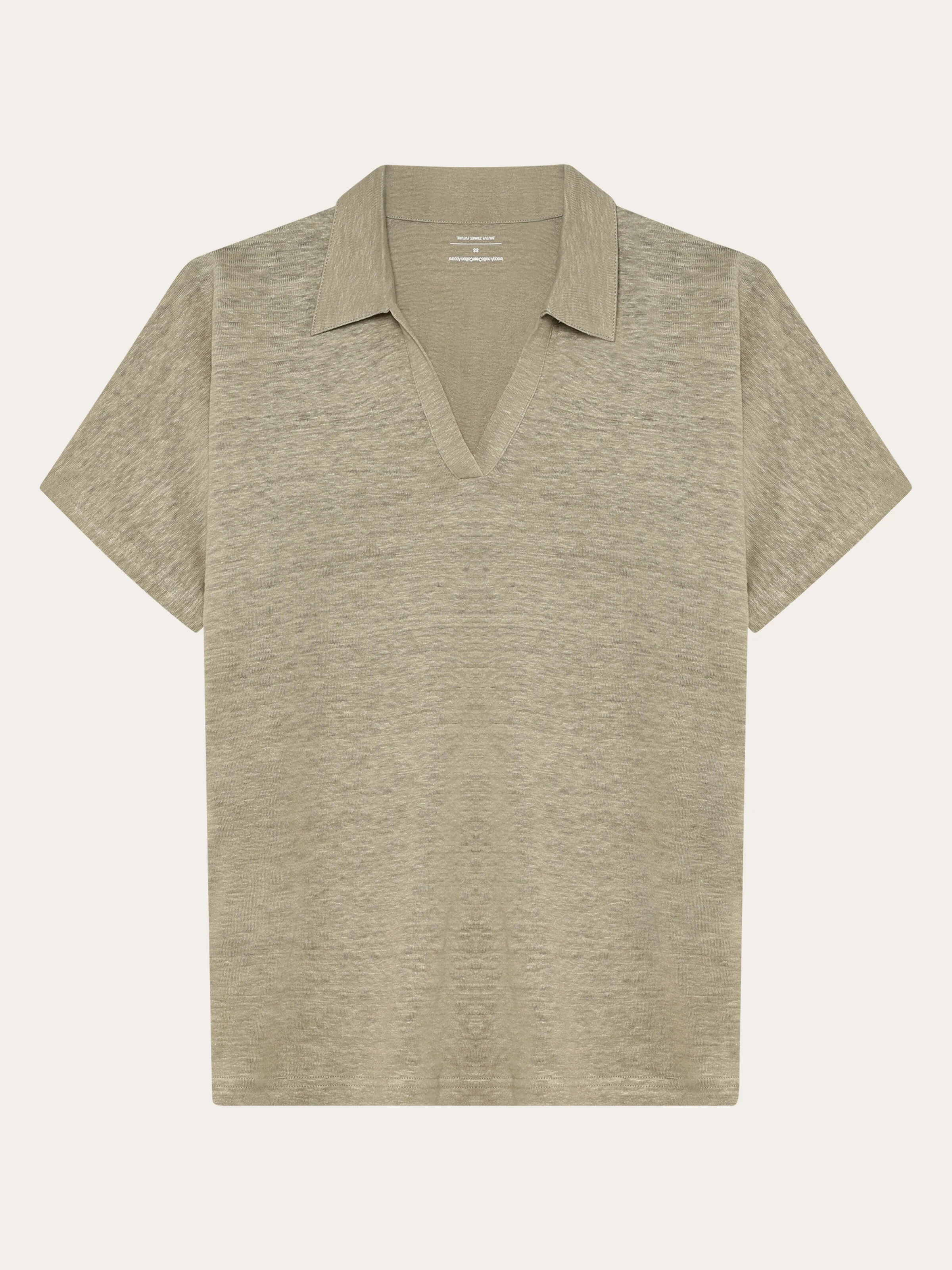 Linen split neck polo - Twill